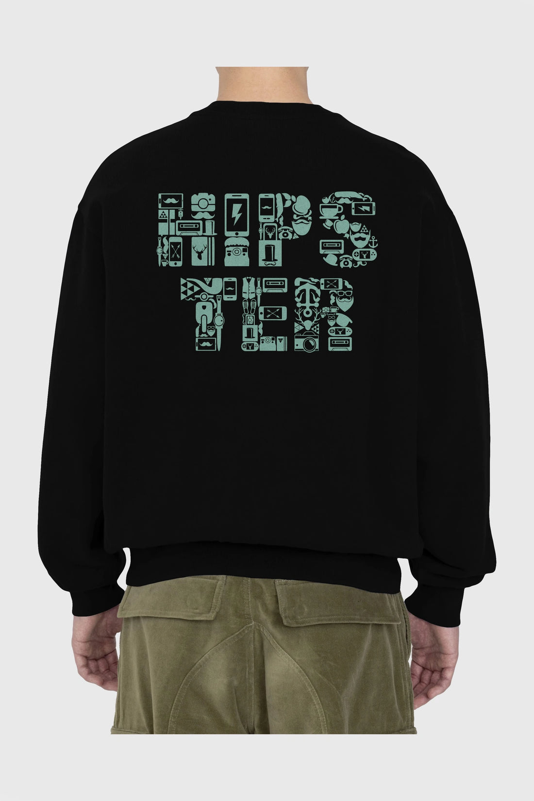HIPSTER Arka Baskılı Oversize Sweatshirt Erkek Kadın Unisex