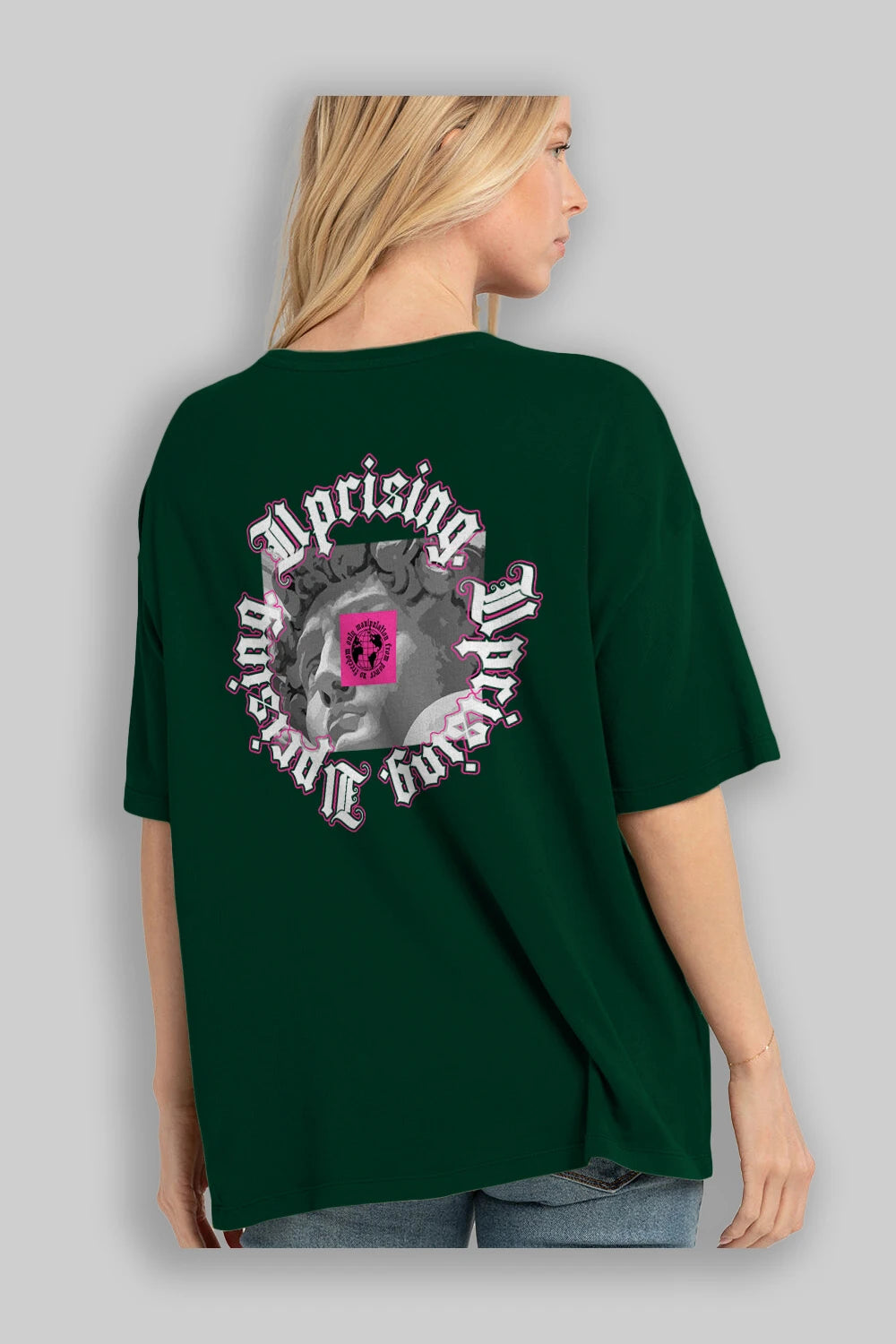 Uprising Arka Baskılı Oversize t-shirt Erkek Kadın Unisex