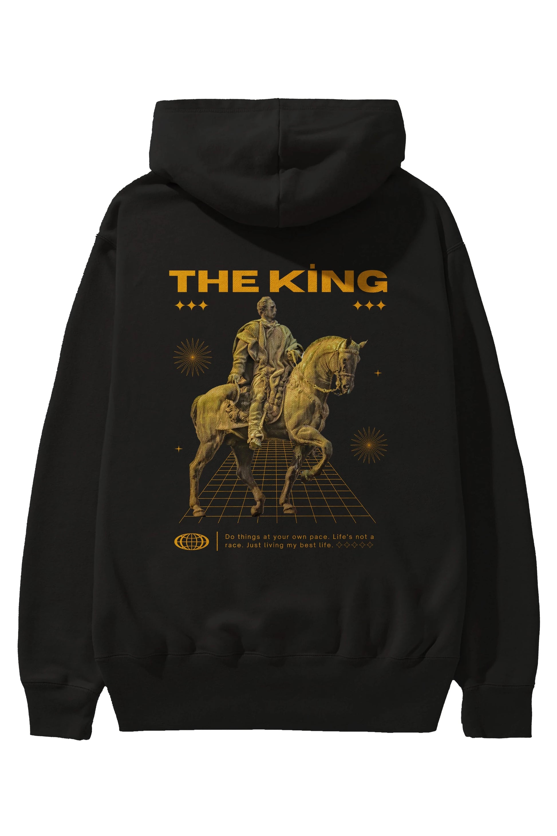 The King Yazılı Arka Baskılı Oversize Hoodie Kapüşonlu Sweatshirt Erkek Kadın Unisex