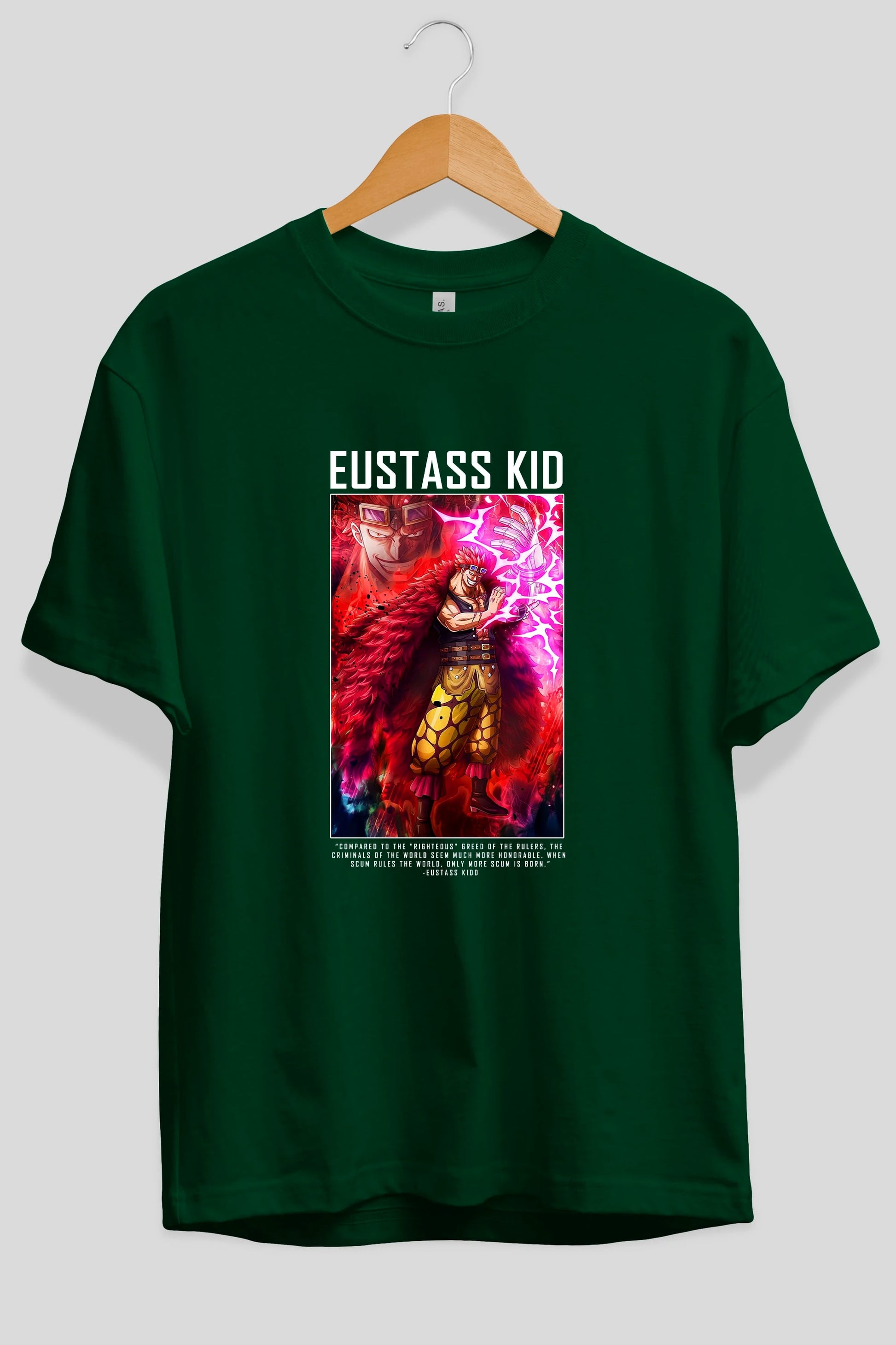 Eustass Kid Anime Ön Baskılı Oversize t-shirt Erkek Kadın Unisex