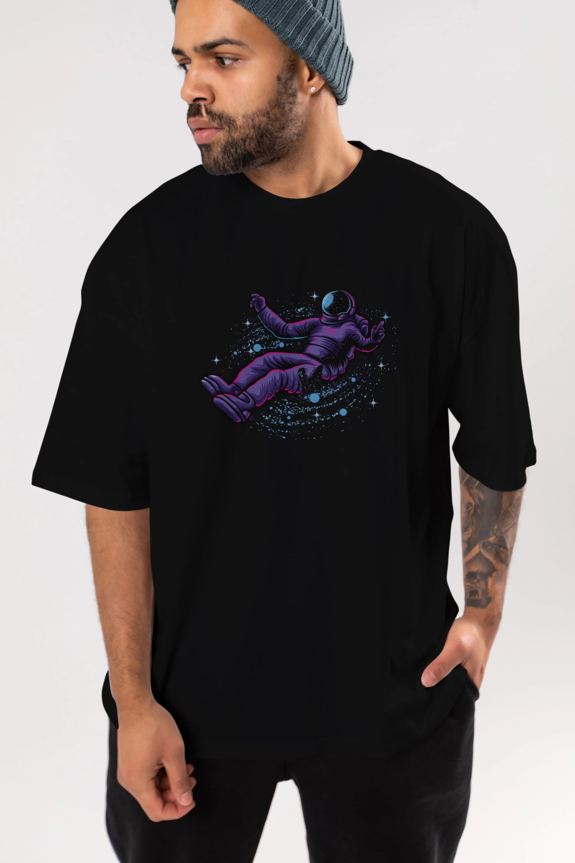 Having fun in outer space Ön Baskılı Oversize t-shirt Erkek Kadın Unisex