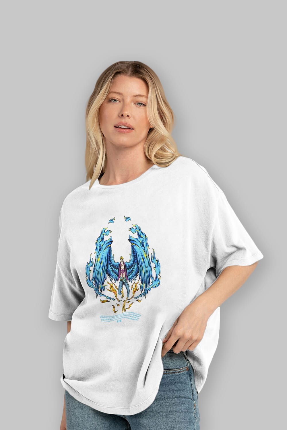 Marco Anime Ön Baskılı Oversize t-shirt %100 pamuk Erkek Kadın Unisex