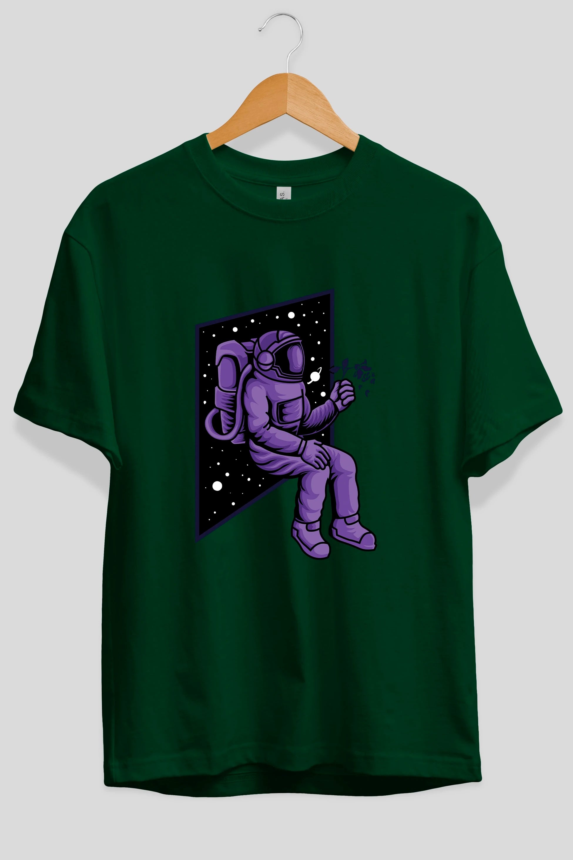 Astronaut holding black rose Ön Baskılı Oversize t-shirt Erkek Kadın Unisex