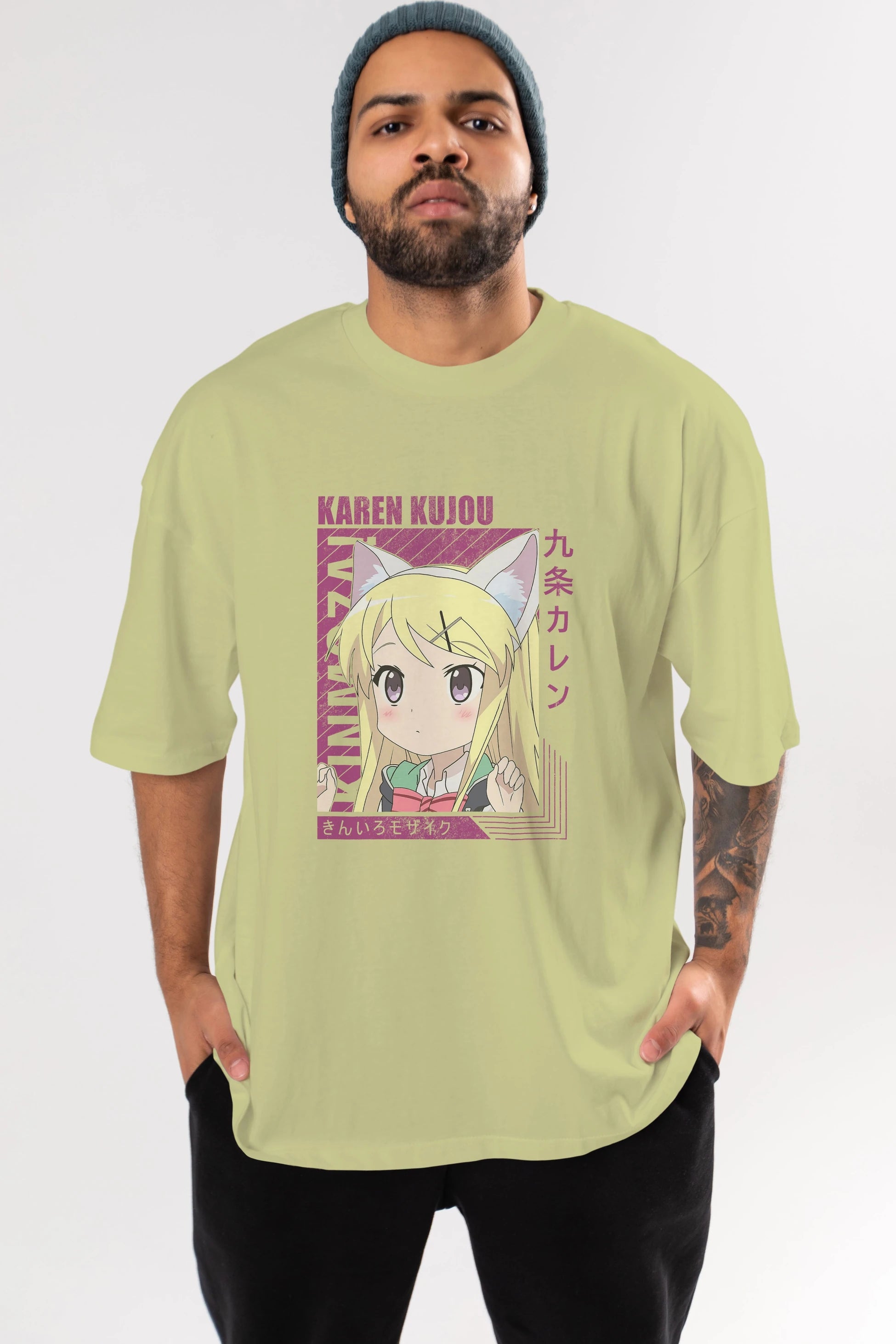 Karen Kujou 4 Anime Ön Baskılı Oversize t-shirt %100 pamuk Erkek Kadın Unisex