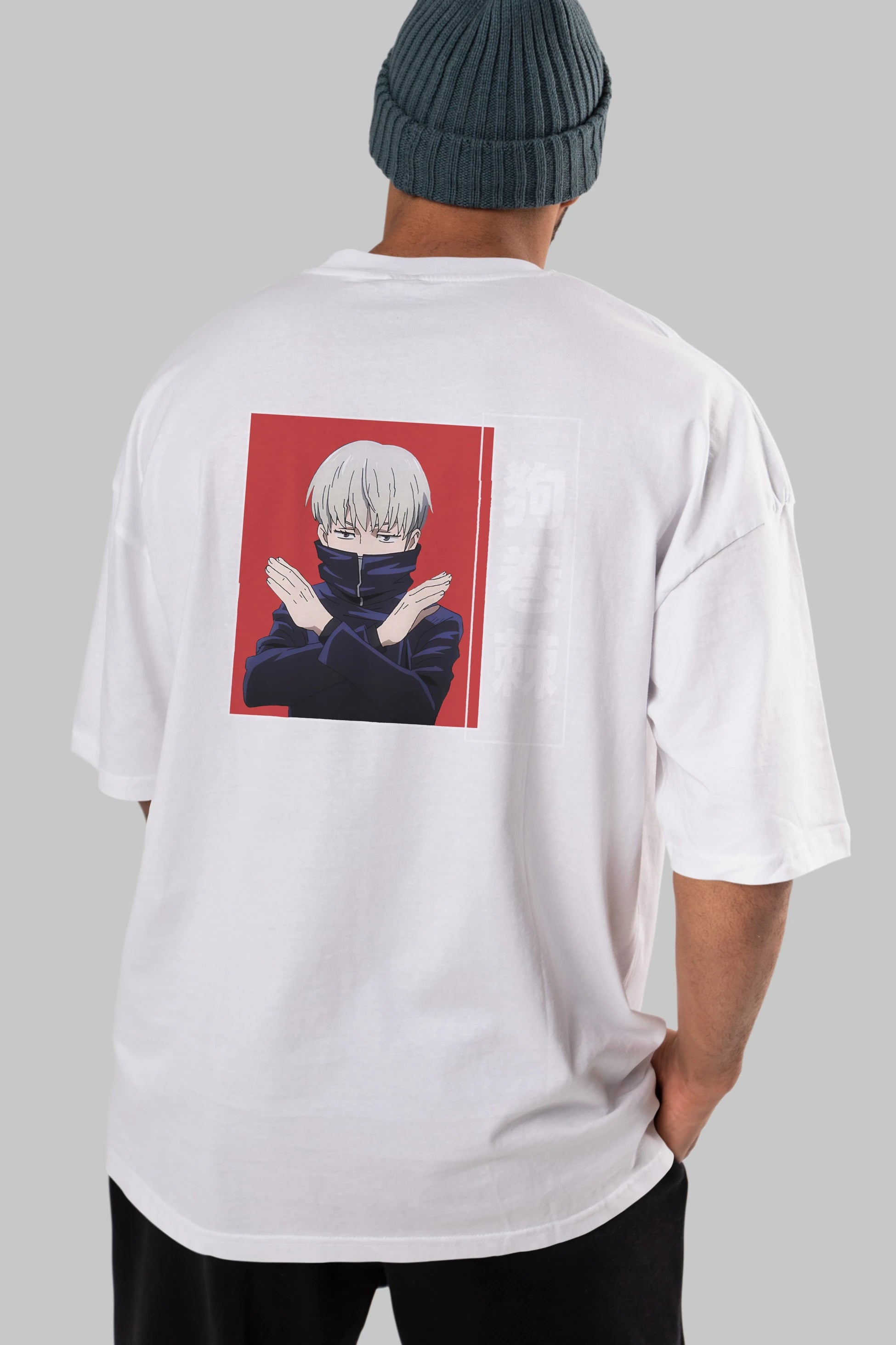Toge Inumaki Anime Arka Baskılı Oversize t-shirt Erkek Kadın Unisex