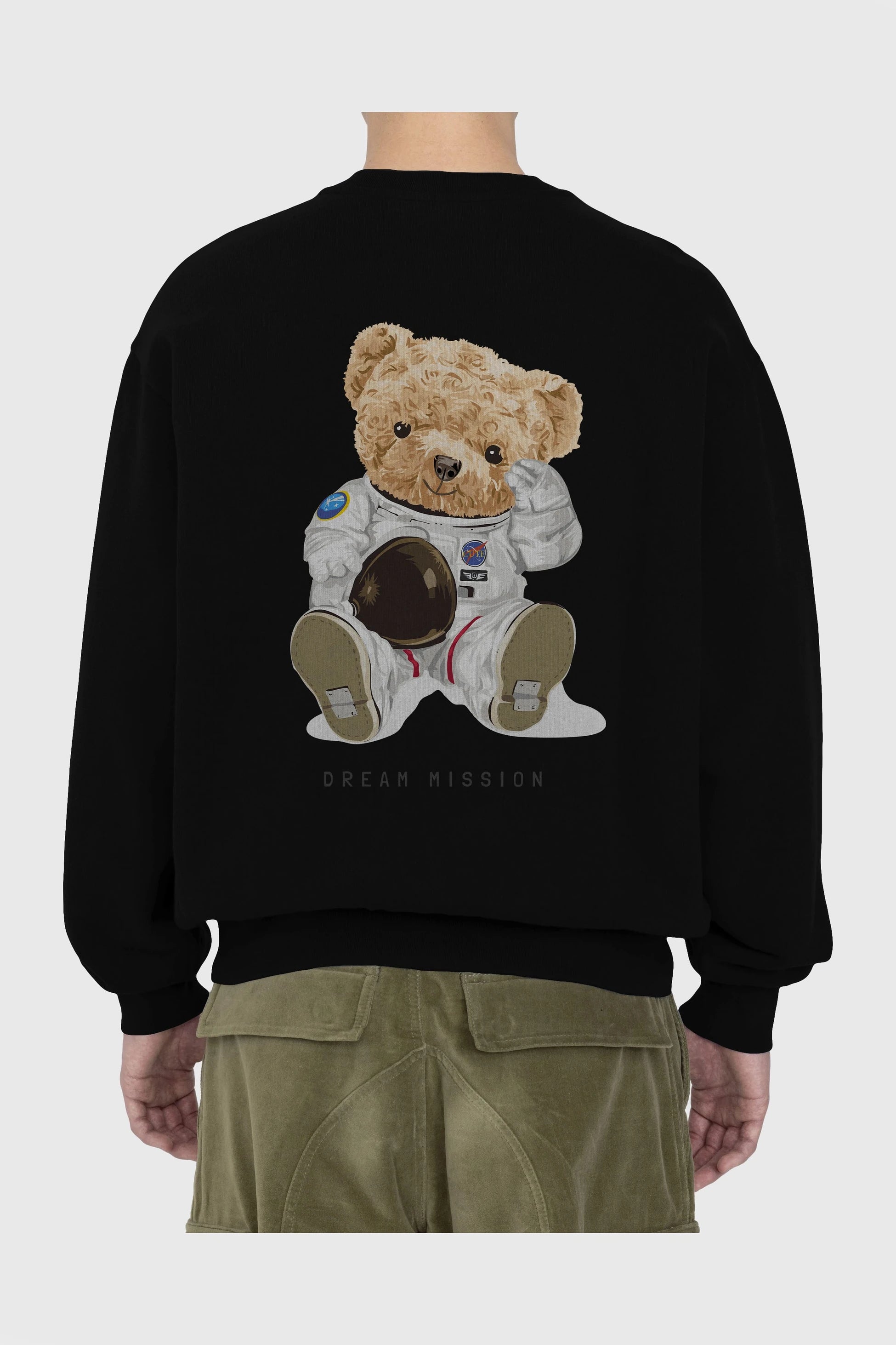 Teddy Bear Asrtonot Arka Baskılı Oversize Sweatshirt Erkek Kadın Unisex