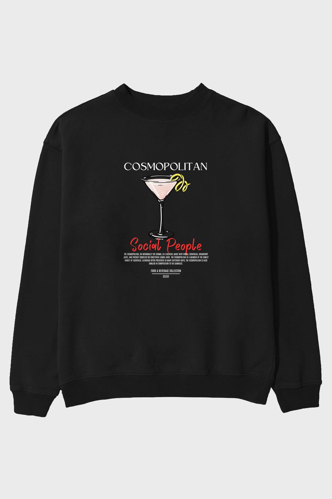 Cosmopolitan ön Baskılı Oversize Sweatshirt Erkek Kadın Unisex