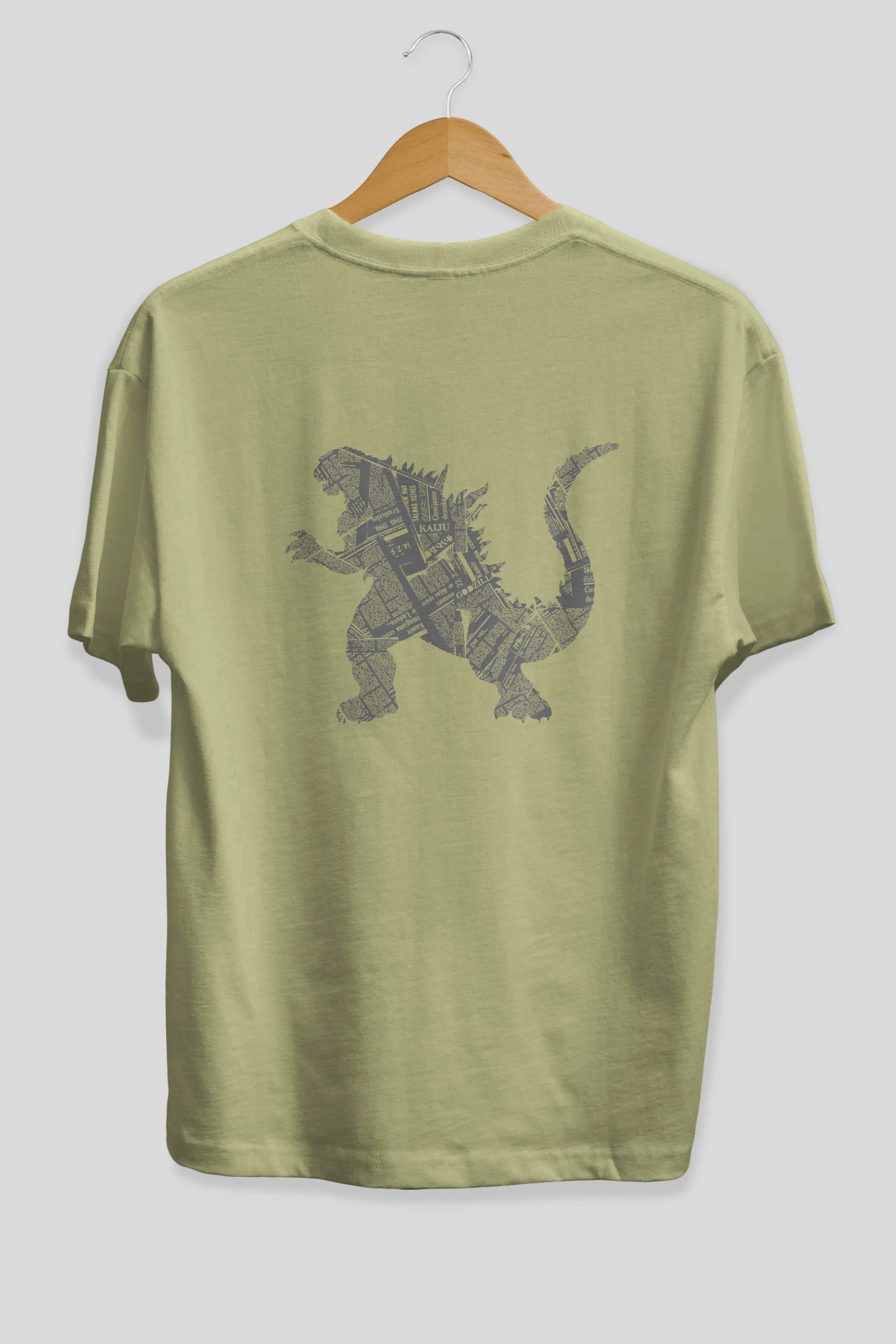 Kaiju Arka Baskılı Oversize t-shirt %100 pamuk Erkek Kadın Unisex