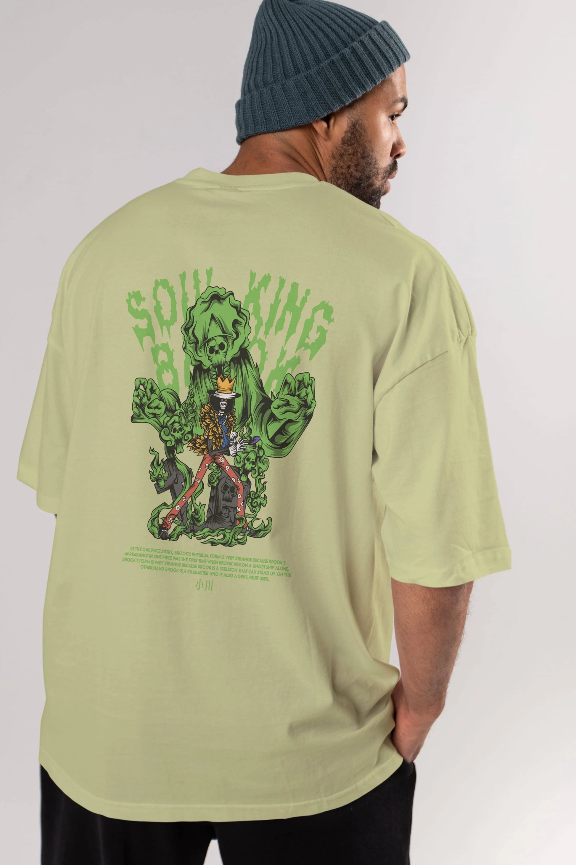 Soul King Brook Anime Arka Baskılı Oversize t-shirt Erkek Kadın Unisex