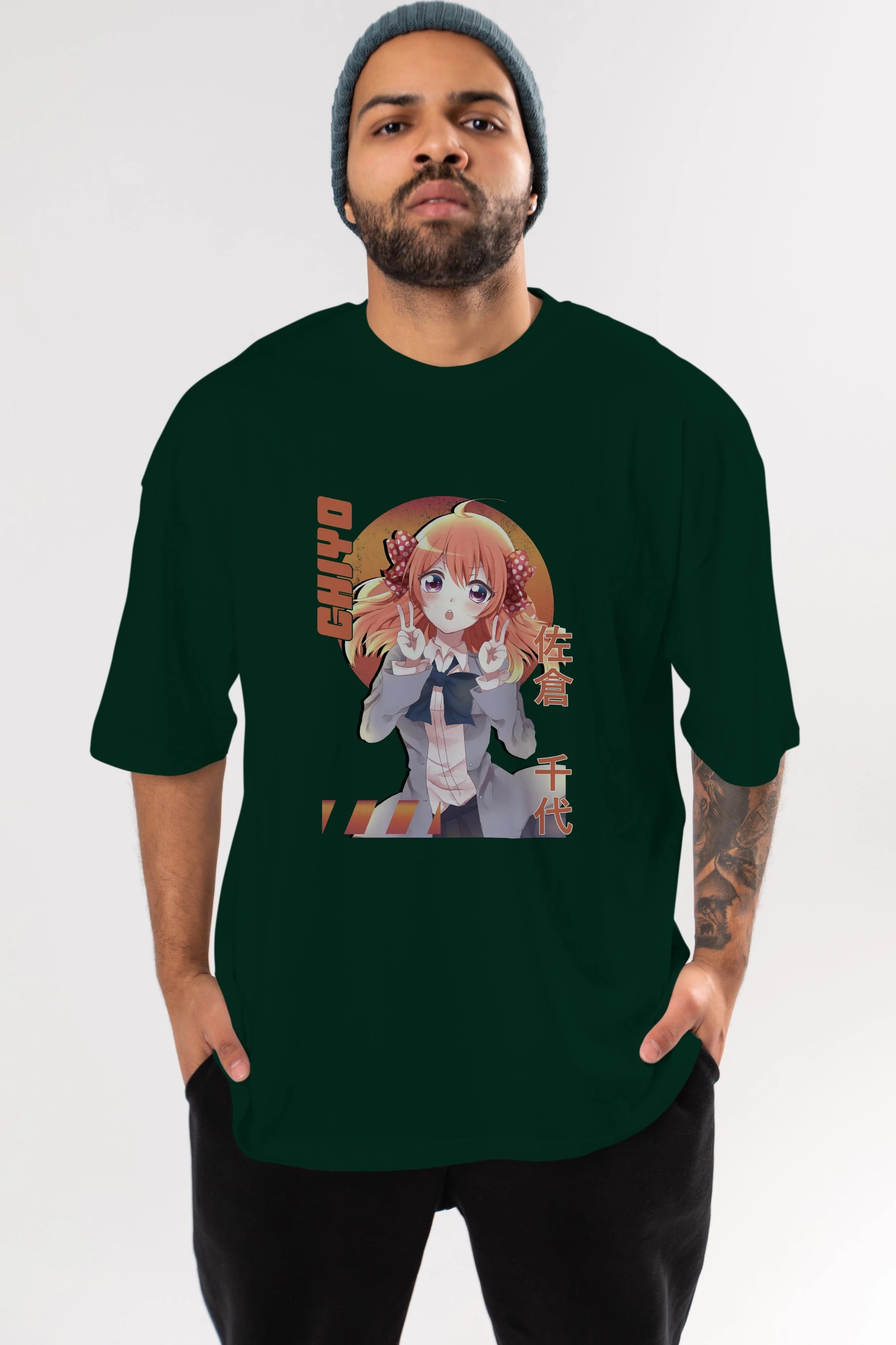 Chiyo Sakura 5 Anime Ön Baskılı Oversize t-shirt %100 pamuk Erkek Kadın Unisex
