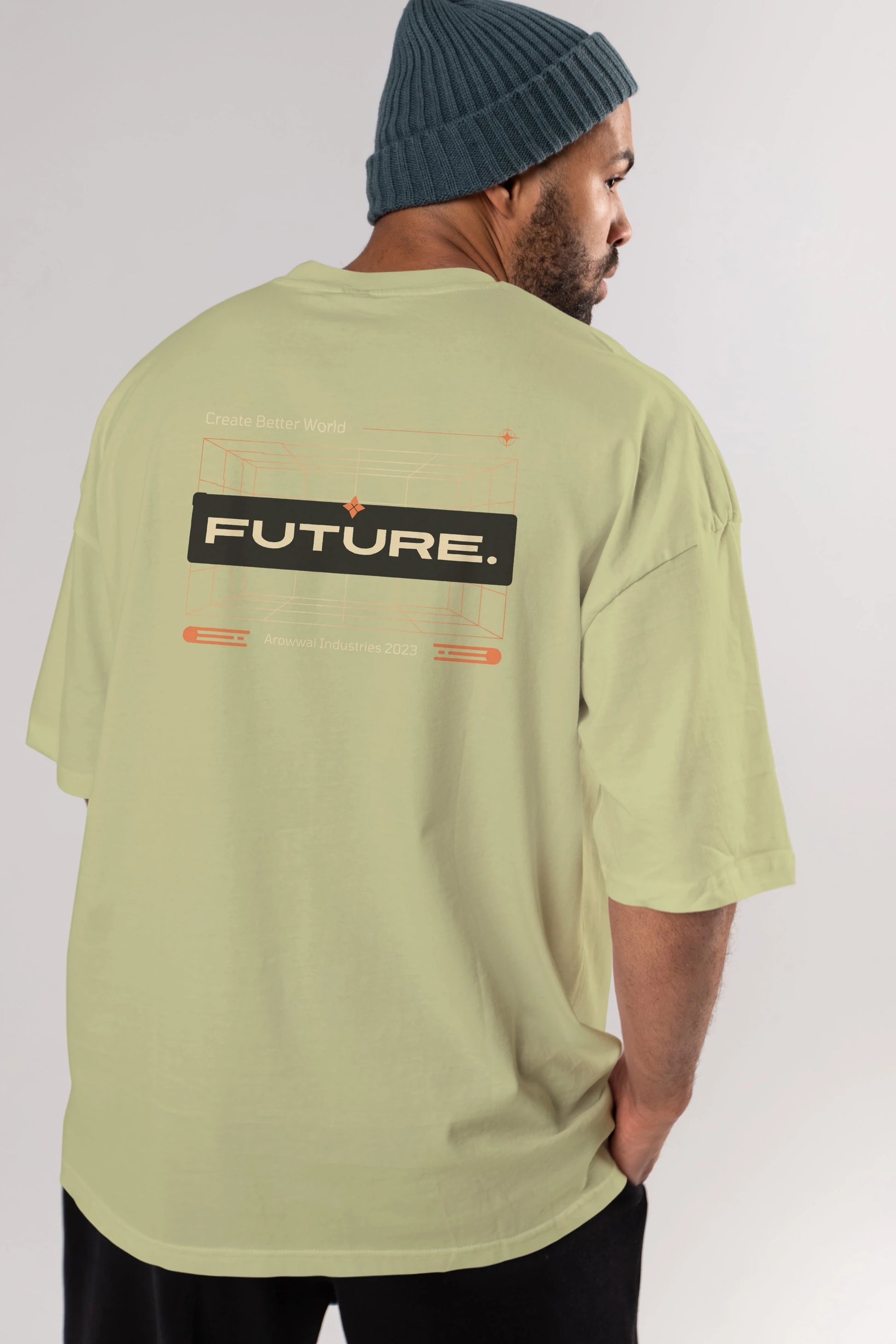 Future Arka Baskılı Oversize t-shirt Erkek Kadın Unisex