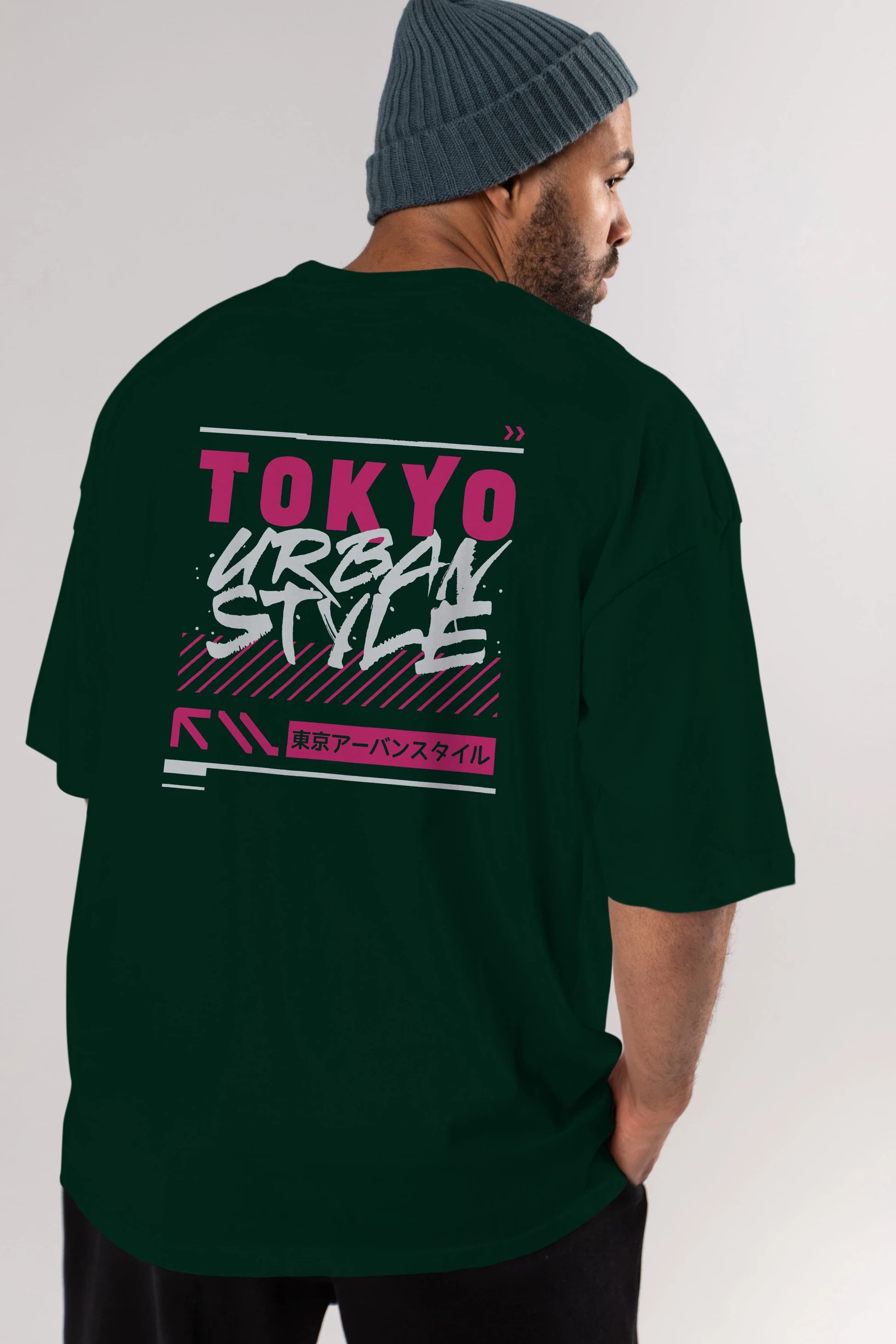 Tokyo Urban Style Arka Baskılı Oversize t-shirt Erkek Kadın Unisex