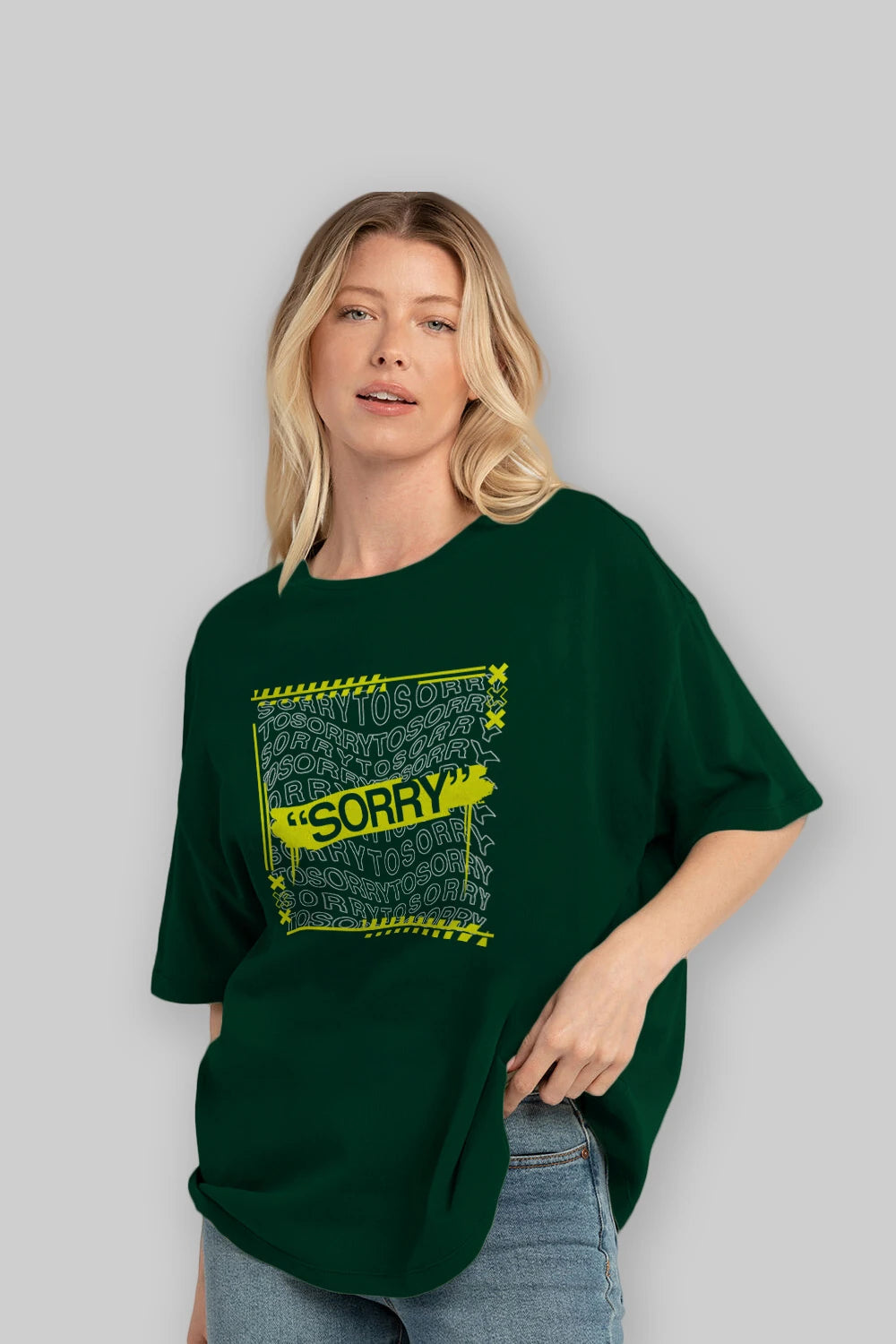 Sorry to Sorry Ön Baskılı Oversize t-shirt Erkek Kadın Unisex
