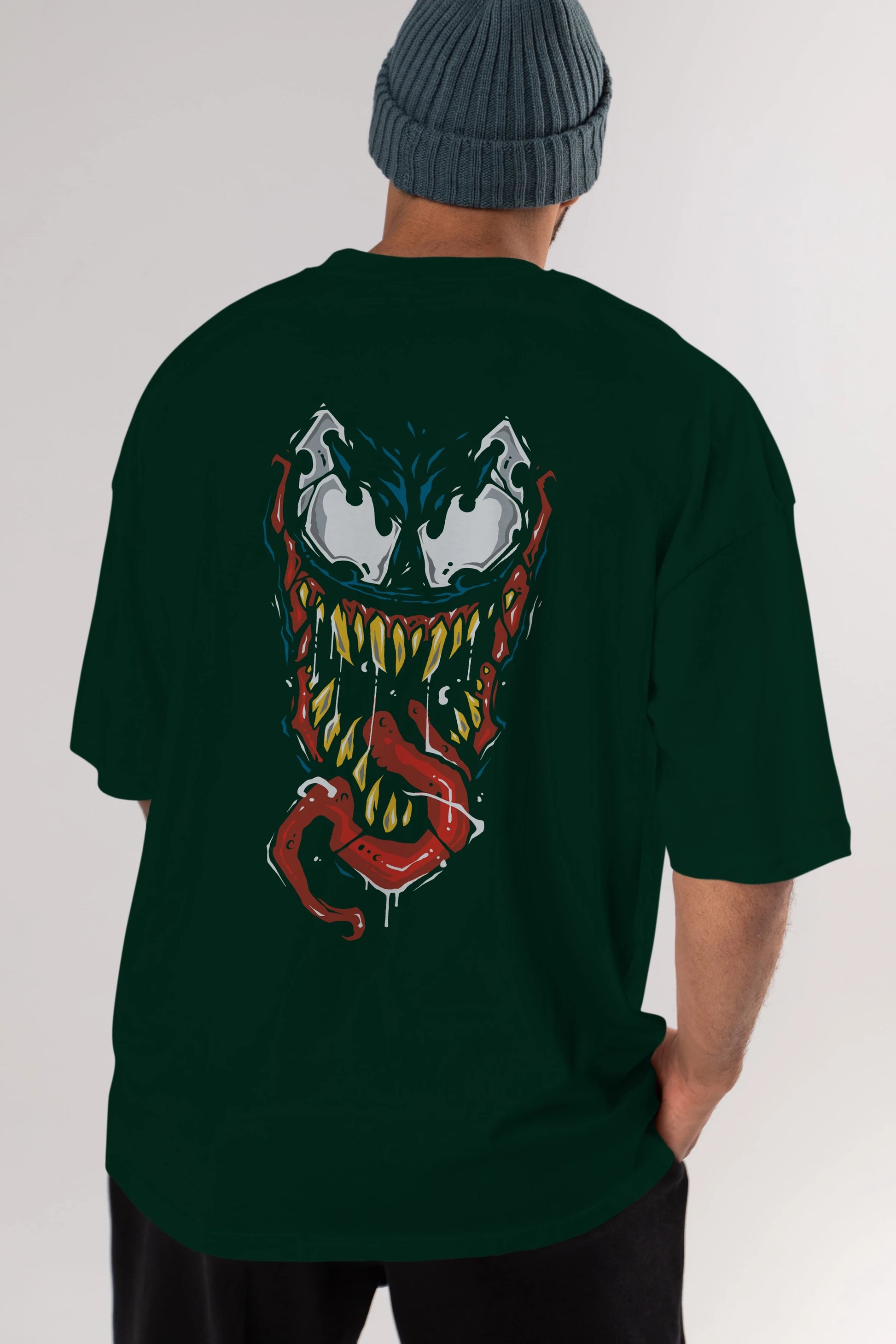 Venom (15) Arka Baskılı Oversize t-shirt Erkek Kadın Unisex %100 Pamuk Bisiklet Yaka tişort