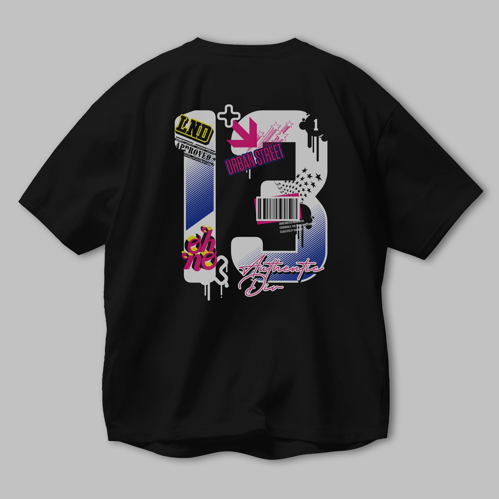 Urban Street 13 Arka Baskılı Oversize t-shirt Erkek Kadın Unisex