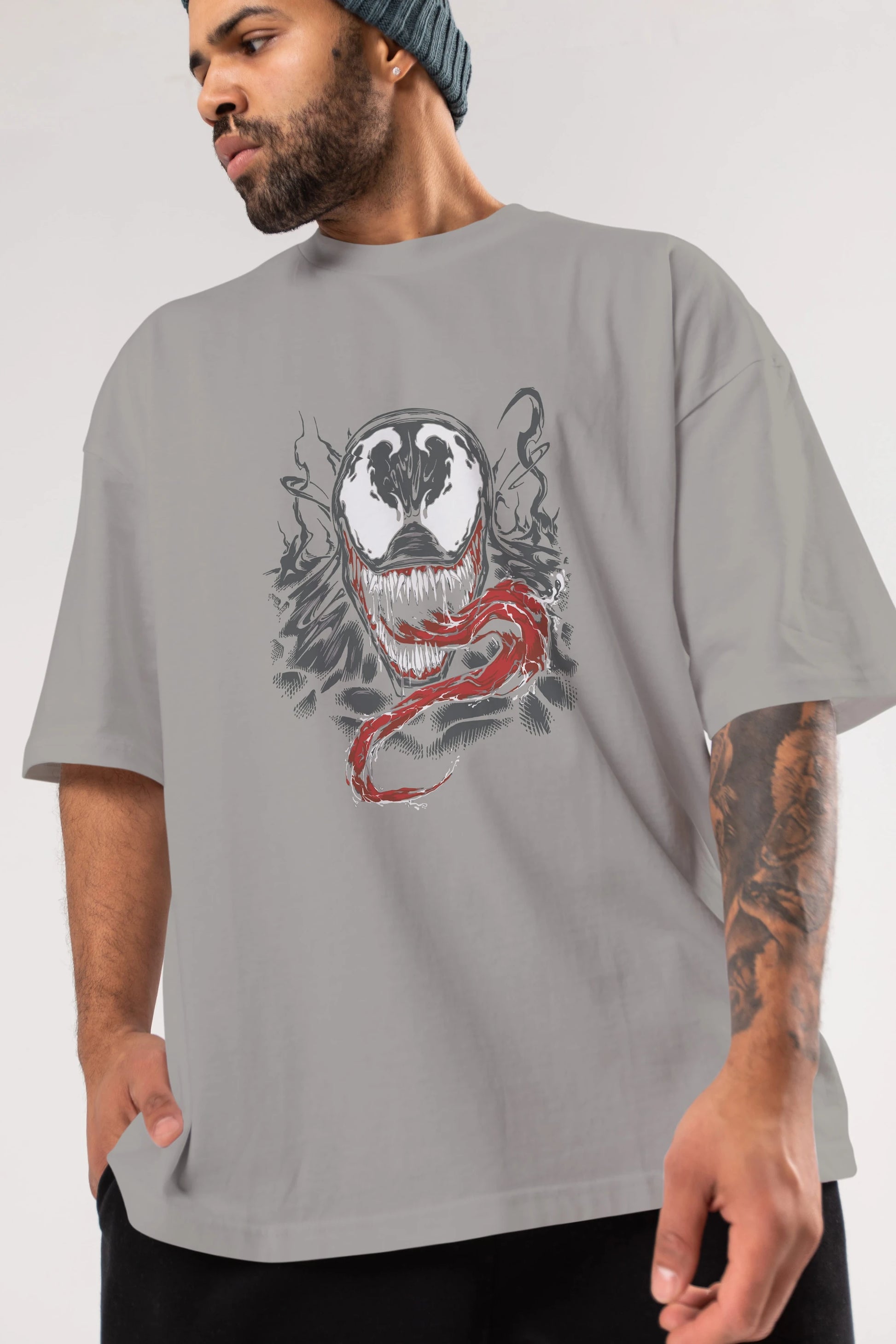 Venom (18) Ön Baskılı Oversize t-shirt Erkek Kadın Unisex %100 Pamuk Bisiklet Yaka tişort