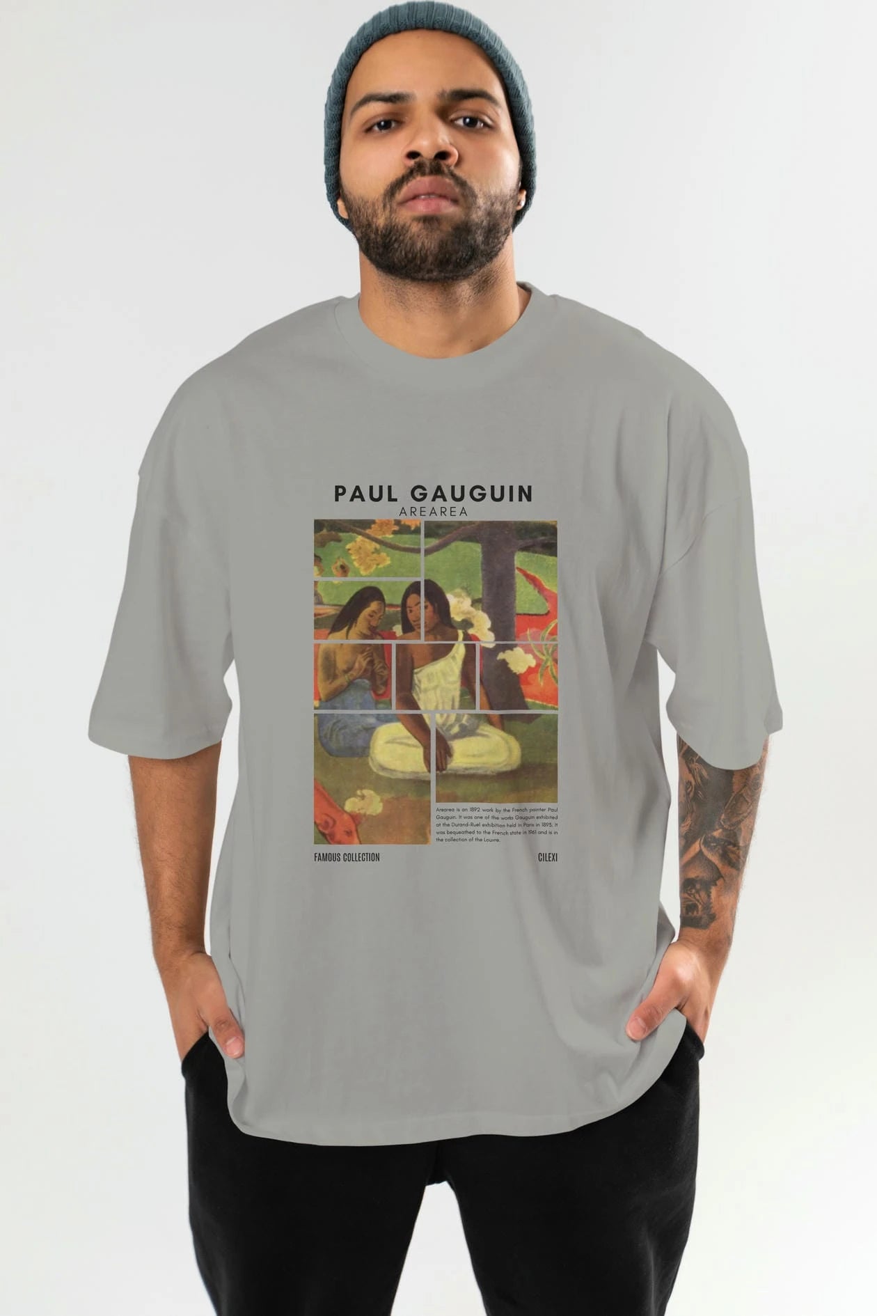Paul Gauguin Arearea ön Baskılı Oversize t-shirt Erkek Kadın Bisiklet Yaka Pamuk tişort