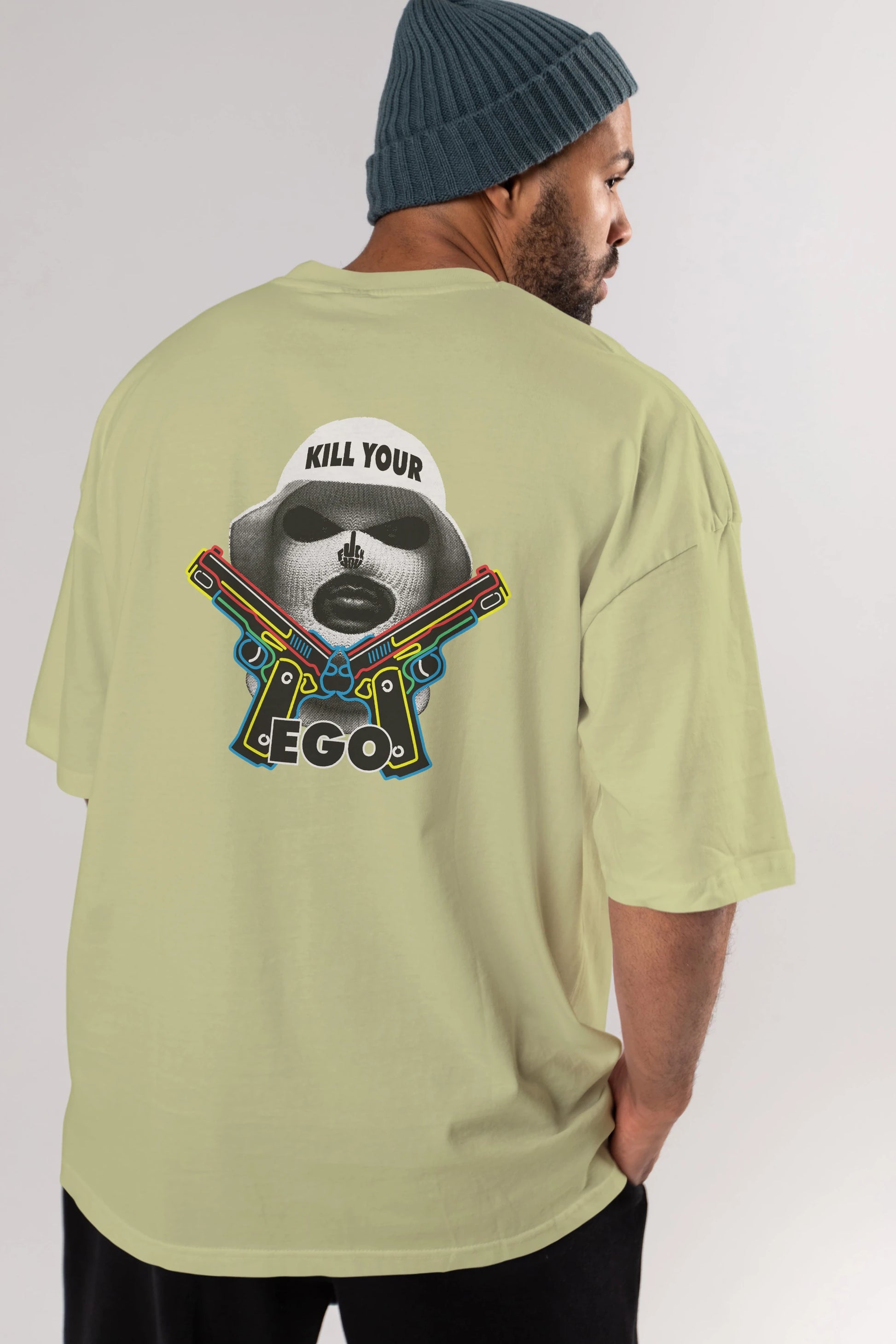 Kill Your Ego Arka Baskılı Oversize t-shirt Erkek Kadın Unisex
