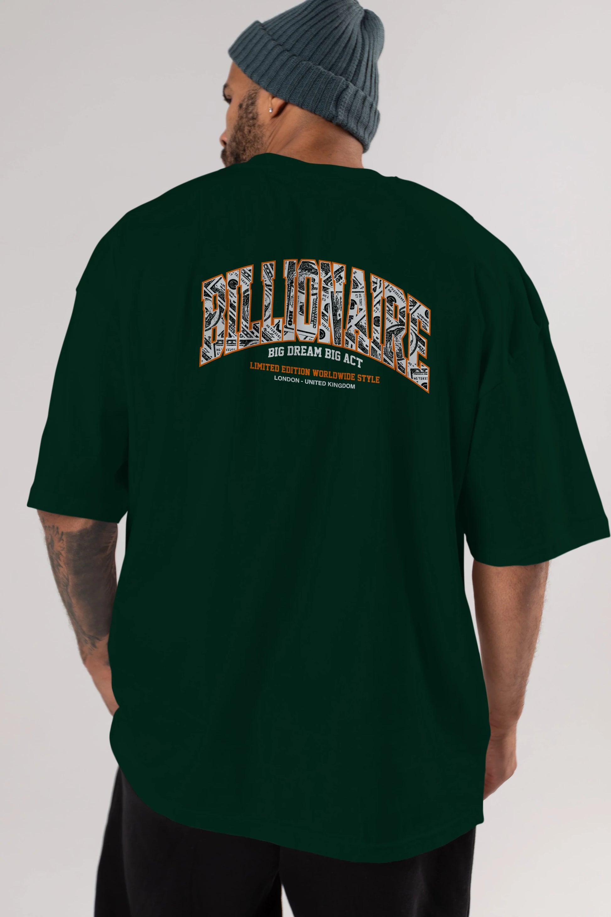 Billionaire Arka Baskılı Oversize t-shirt Erkek Kadın Unisex