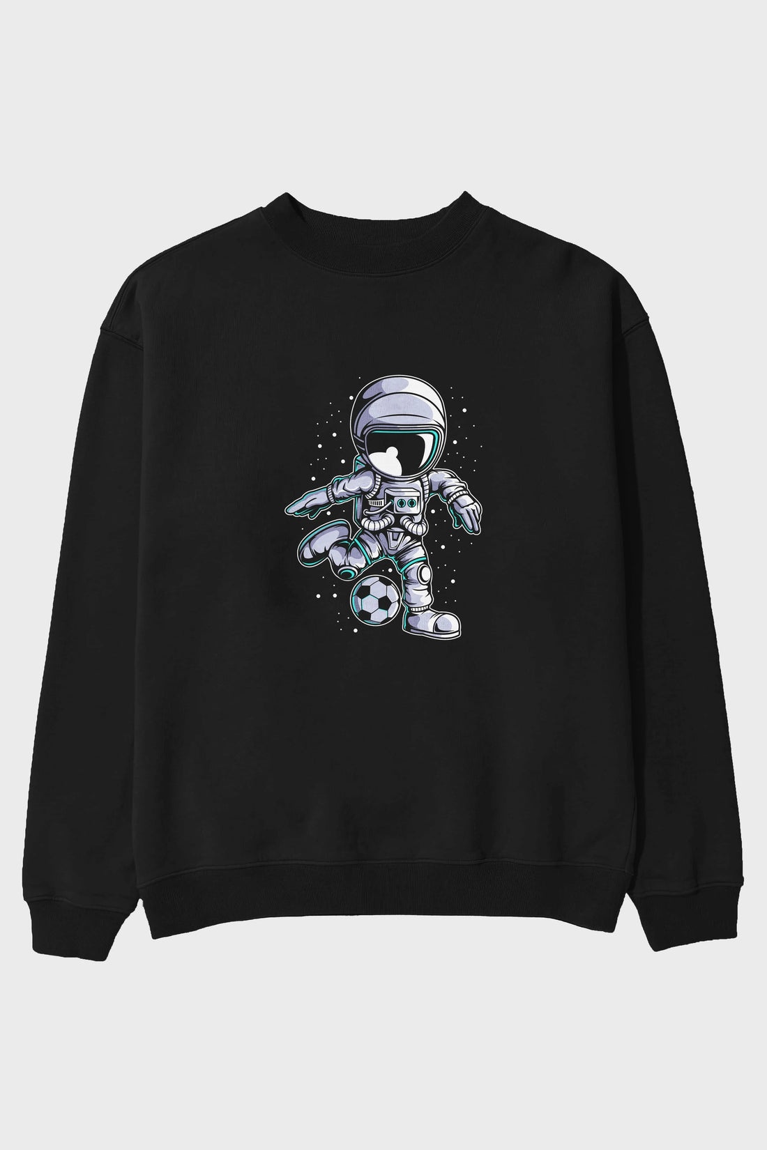 Astronaut Soccer (2) Ön Baskılı Oversize Sweatshirt Erkek Kadın Unisex