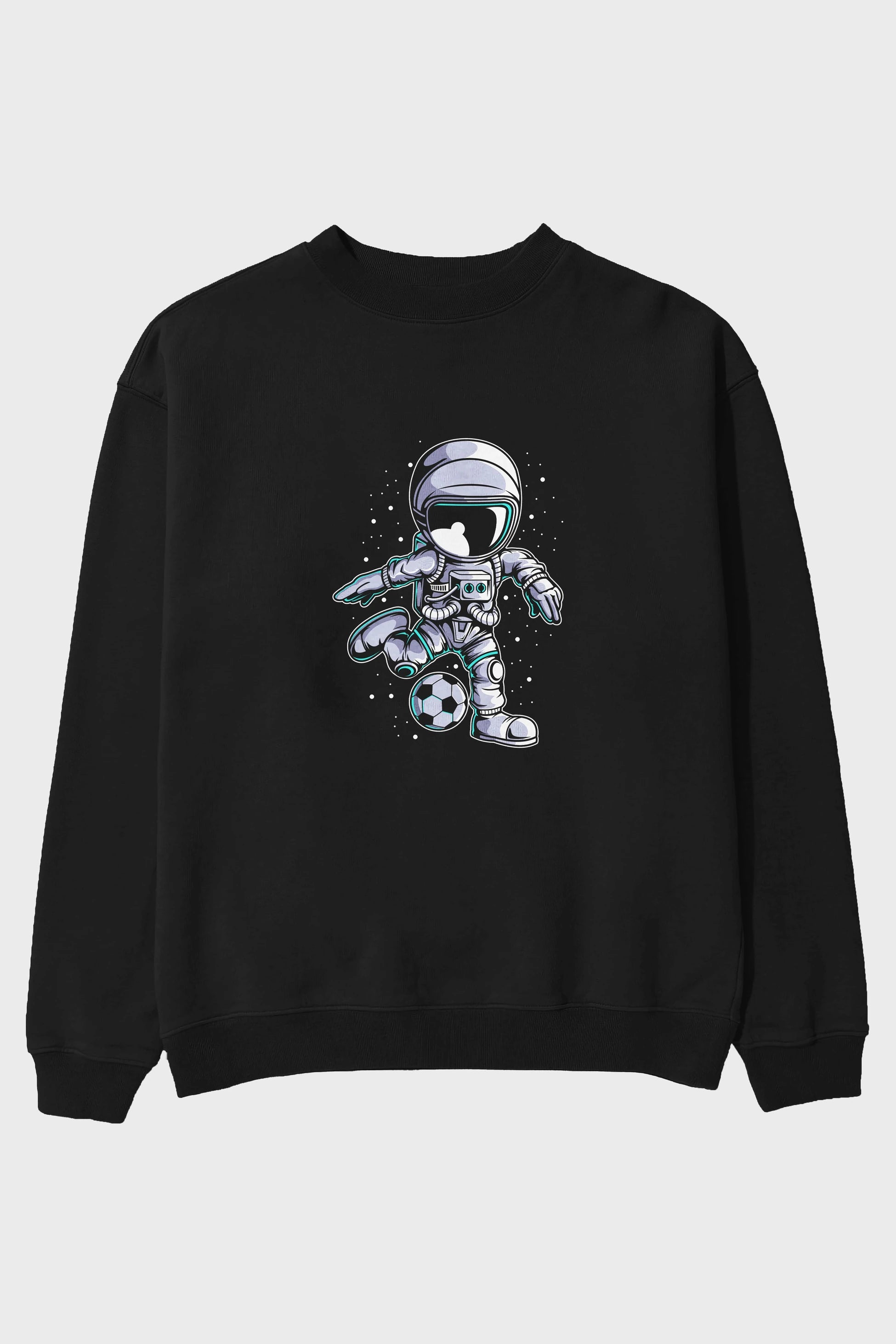Astronaut Soccer (2) Ön Baskılı Oversize Sweatshirt Erkek Kadın Unisex