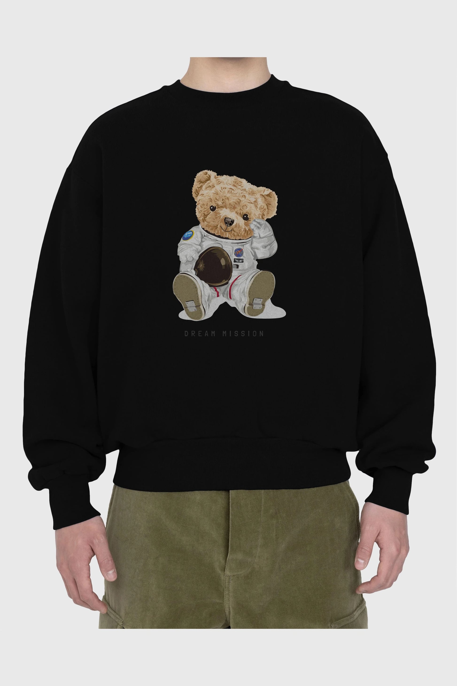 Teddy Bear Asrtonot Ön Baskılı Oversize Sweatshirt Erkek Kadın Unisex