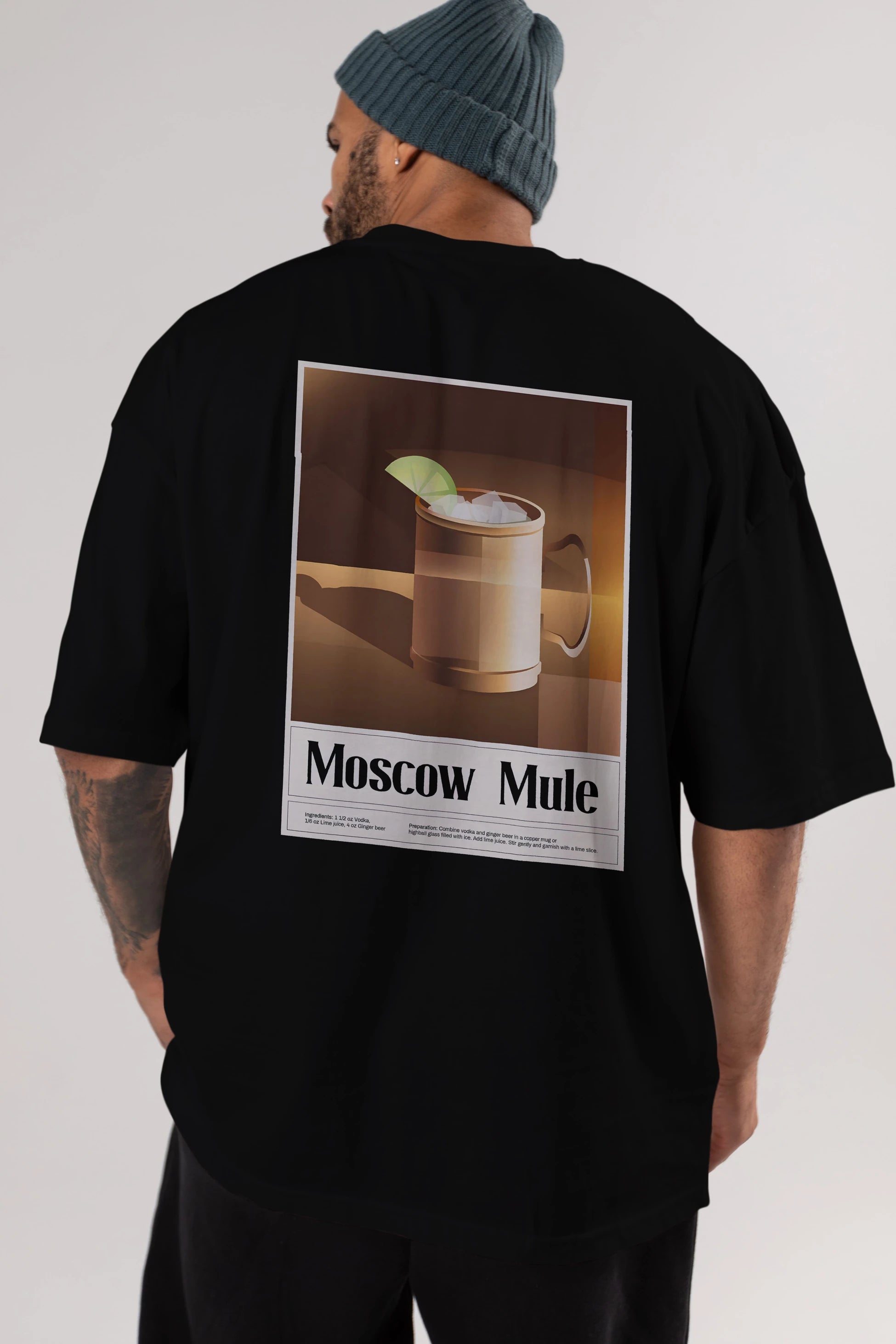 Moscow Mule 3 Arka Baskılı Oversize t-shirt Erkek Kadın Unisex %100 Pamuk Bisiklet Yaka tişort