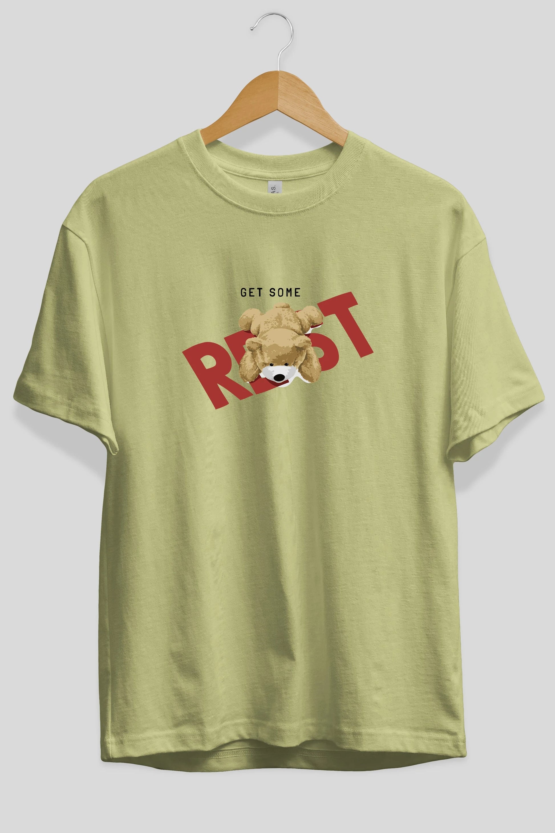 Teddy Bear Rest Ön Baskılı Oversize t-shirt Erkek Kadın Unisex %100 Pamuk