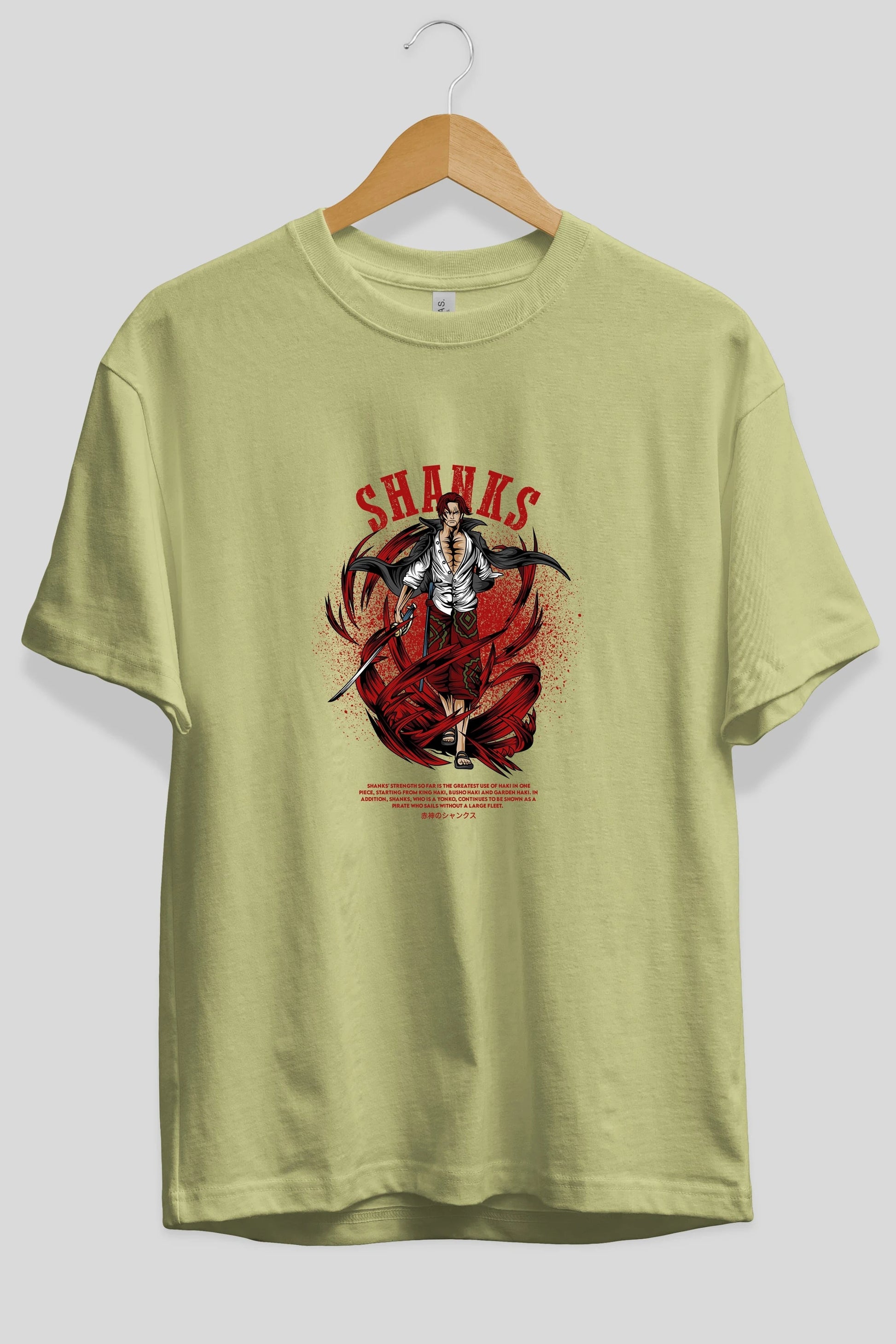 Shanks Anime Ön Baskılı Oversize t-shirt %100 pamuk Erkek Kadın Unisex