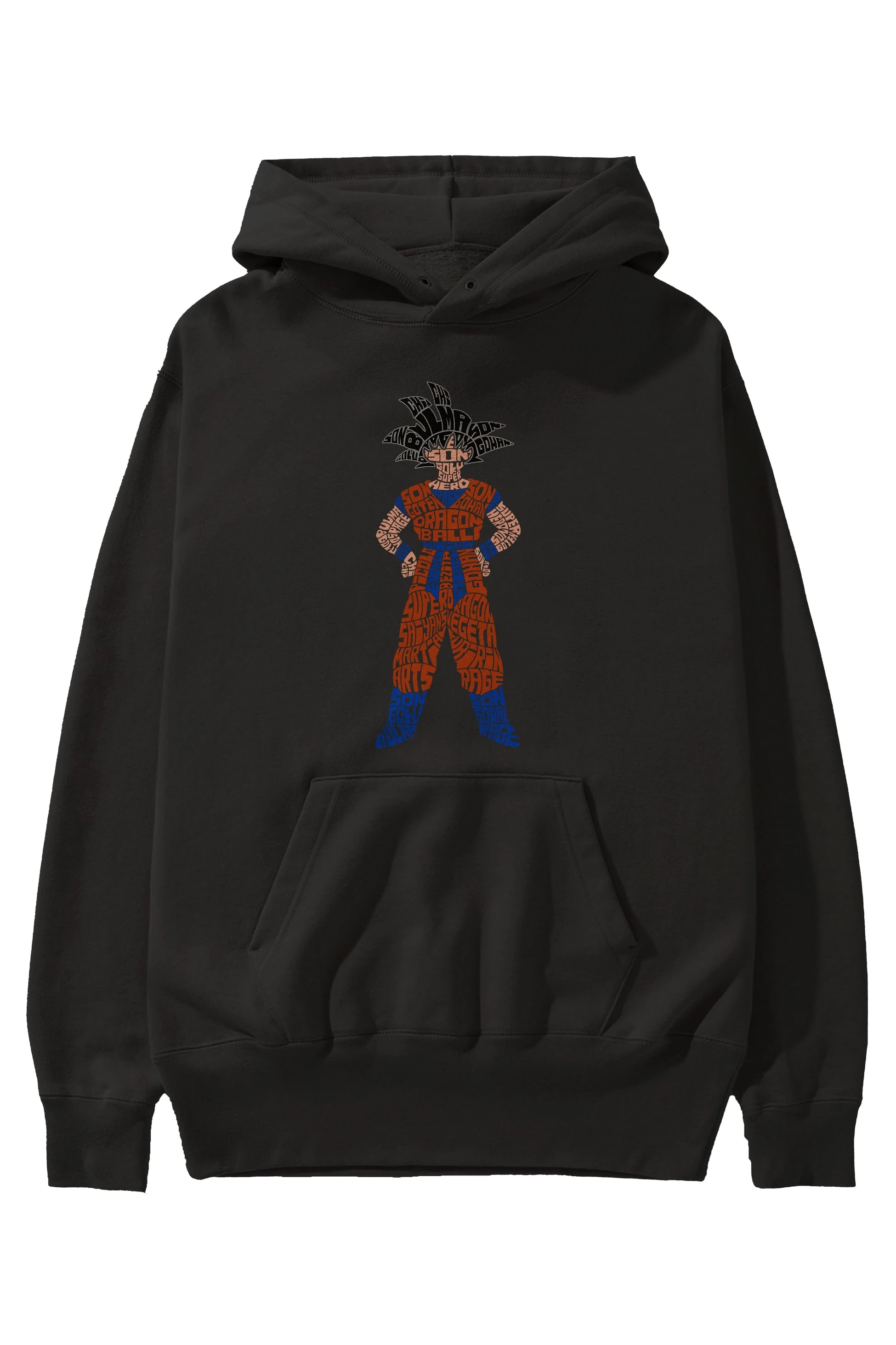 Goku Ön Baskılı Hoodie Oversize Kapüşonlu Sweatshirt Erkek Kadın Unisex