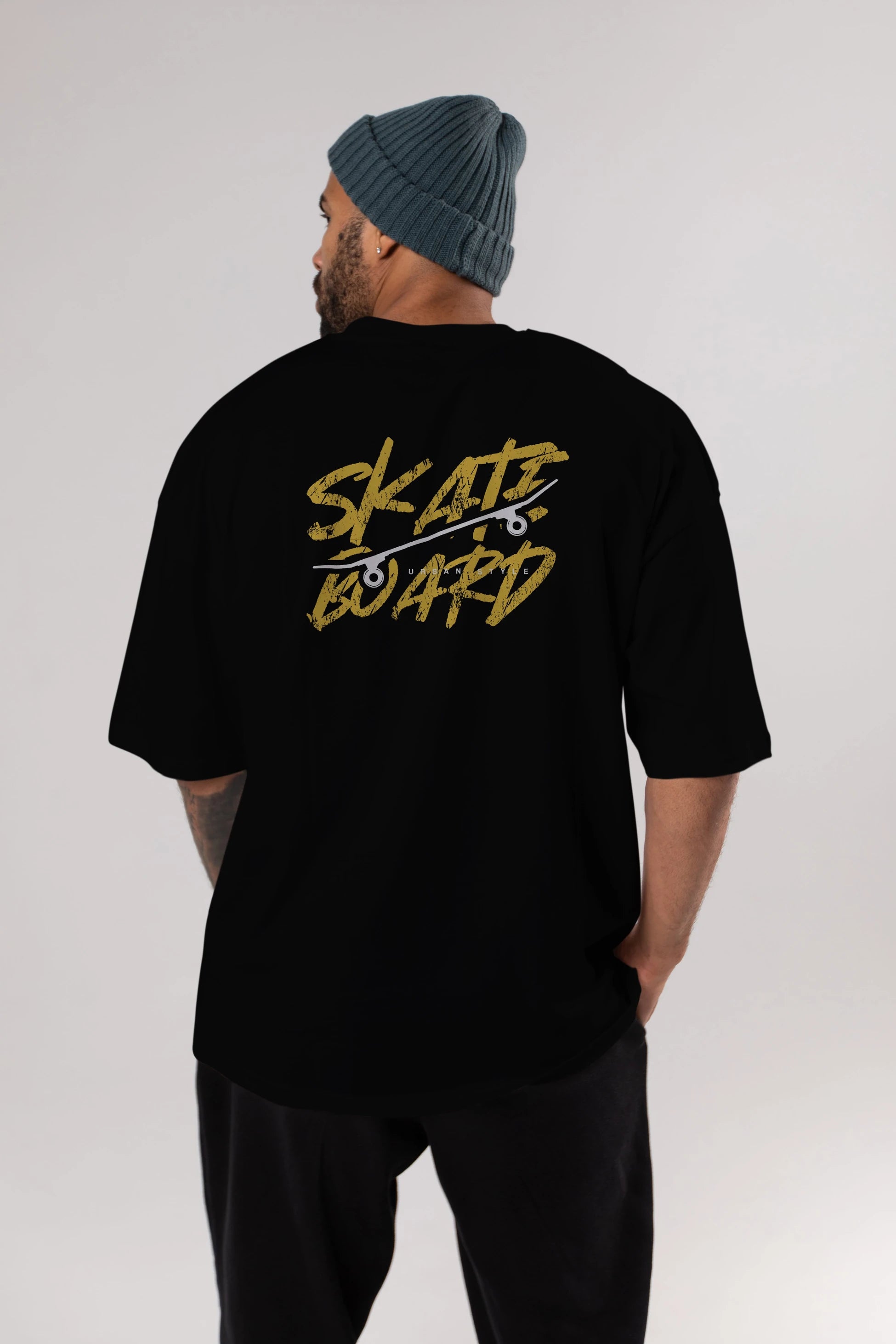 Skate Board Arka Baskılı Oversize t-shirt Erkek Kadın Unisex