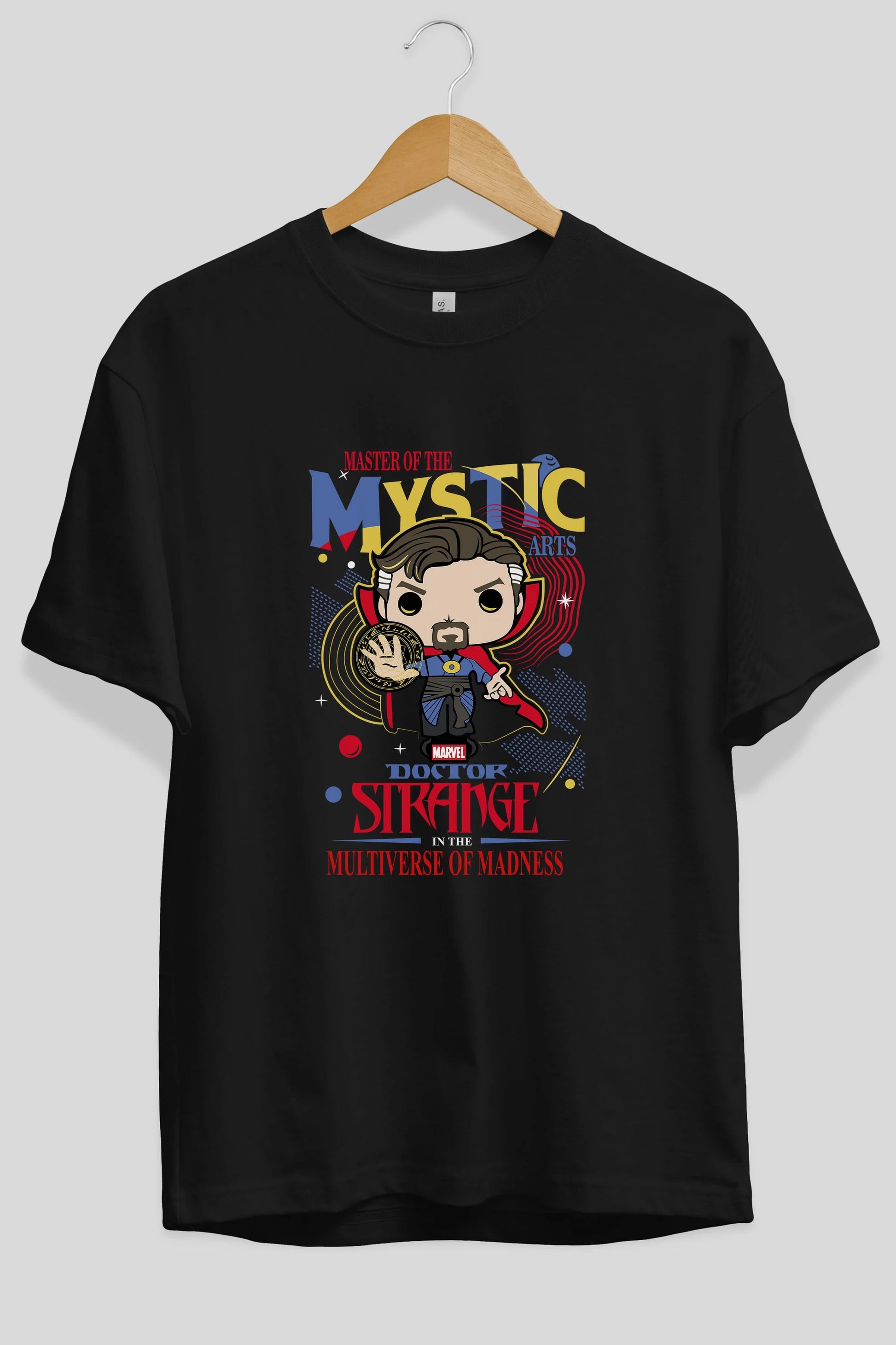 Doctor Strange Ön Baskılı Oversize t-shirt Erkek Kadın Unisex %100 Pamuk Bisiklet Yaka tişort