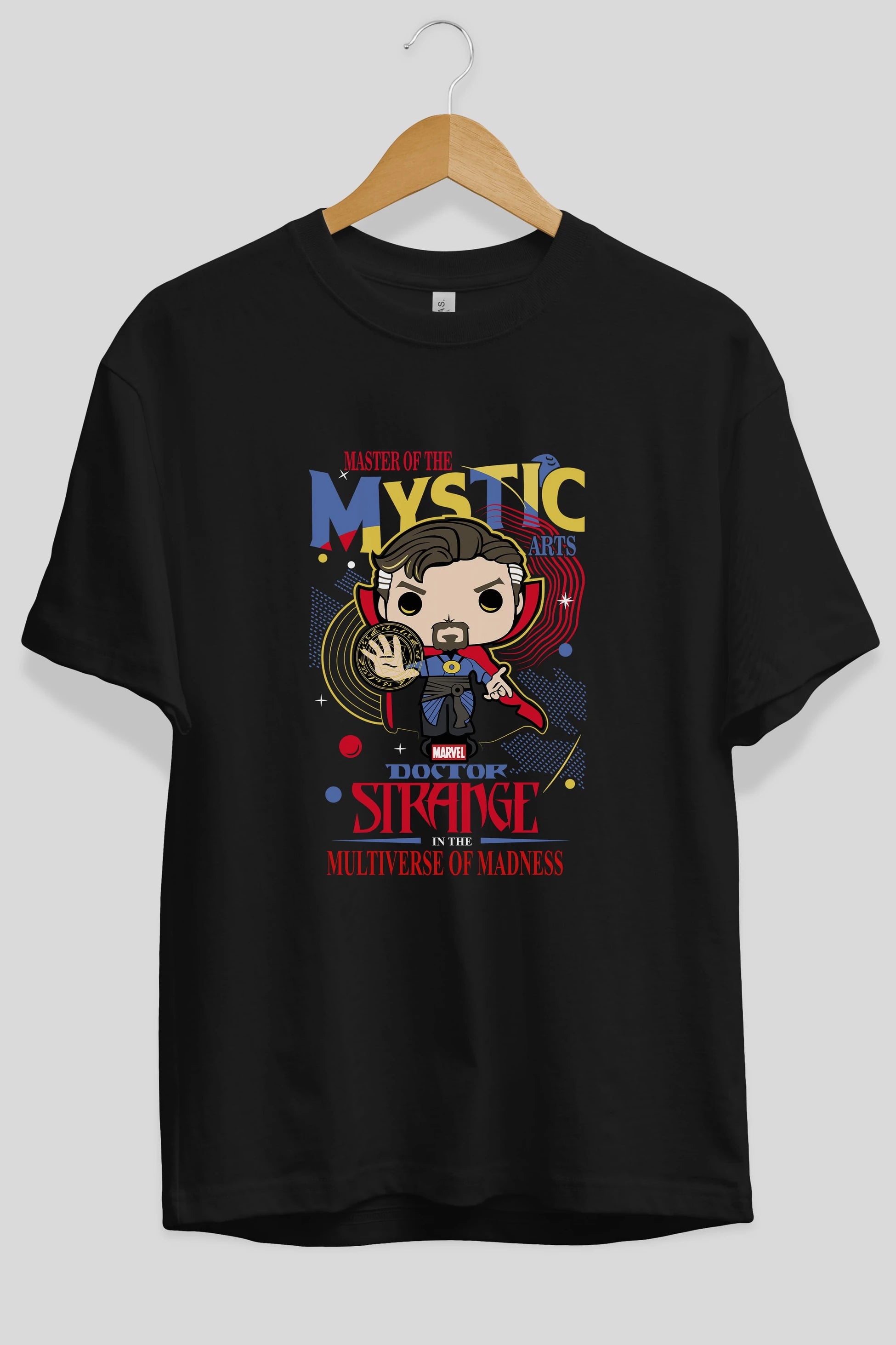 Doctor Strange Ön Baskılı Oversize t-shirt Erkek Kadın Unisex %100 Pamuk Bisiklet Yaka tişort