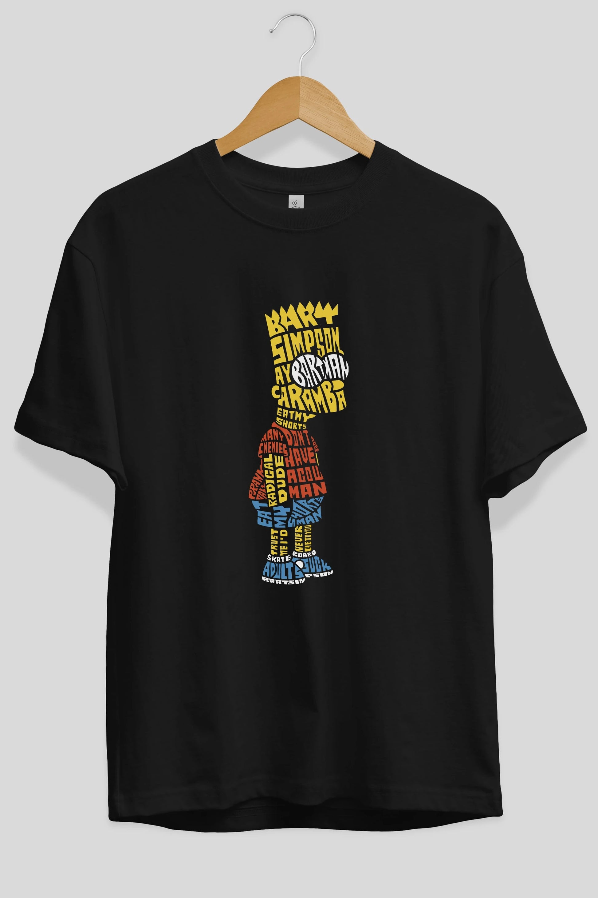 Bart Simpson Ön Baskılı Oversize t-shirt %100 pamuk Erkek Kadın Unisex
