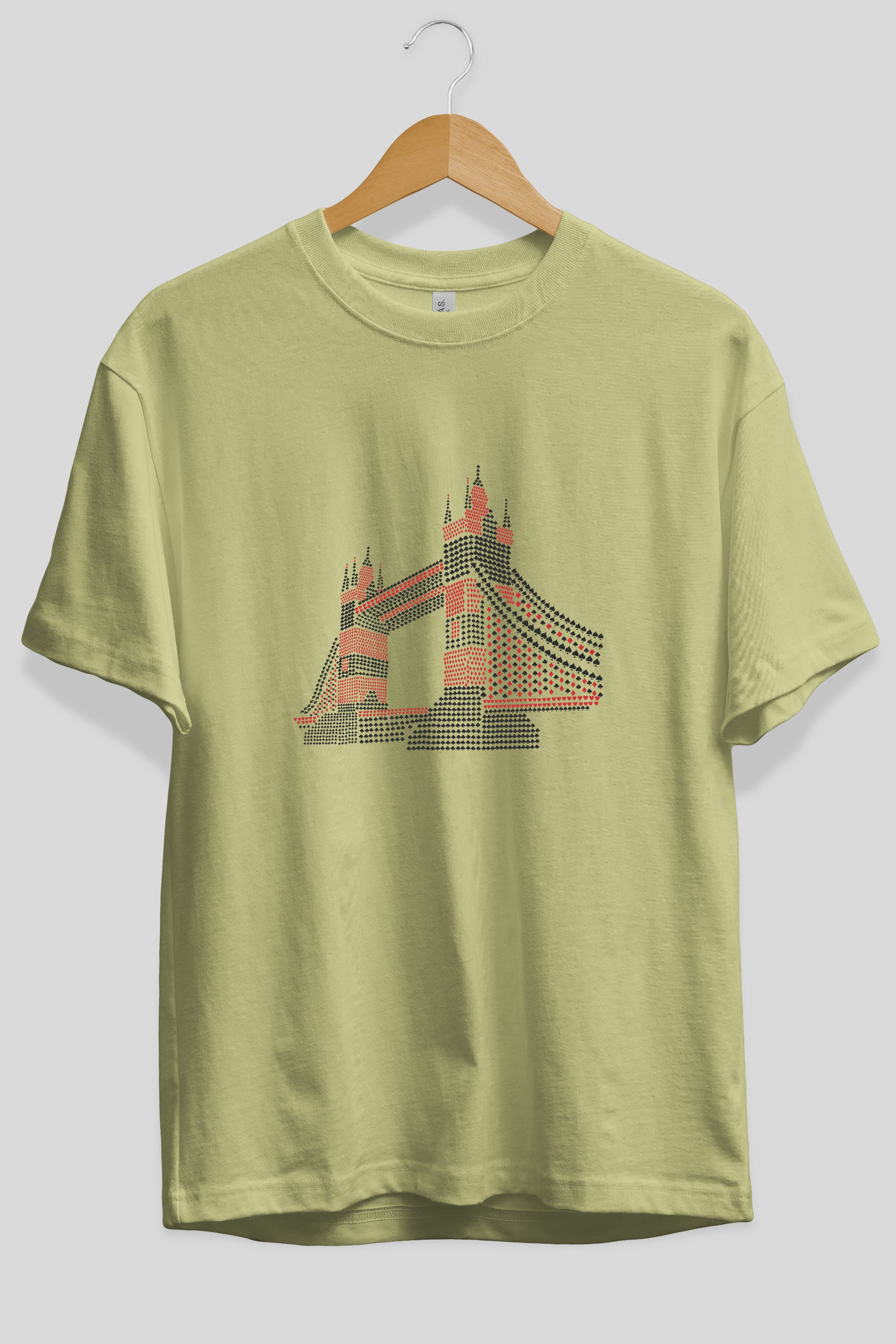 The Bridge Ön Baskılı Oversize t-shirt %100 pamuk Erkek Kadın Unisex