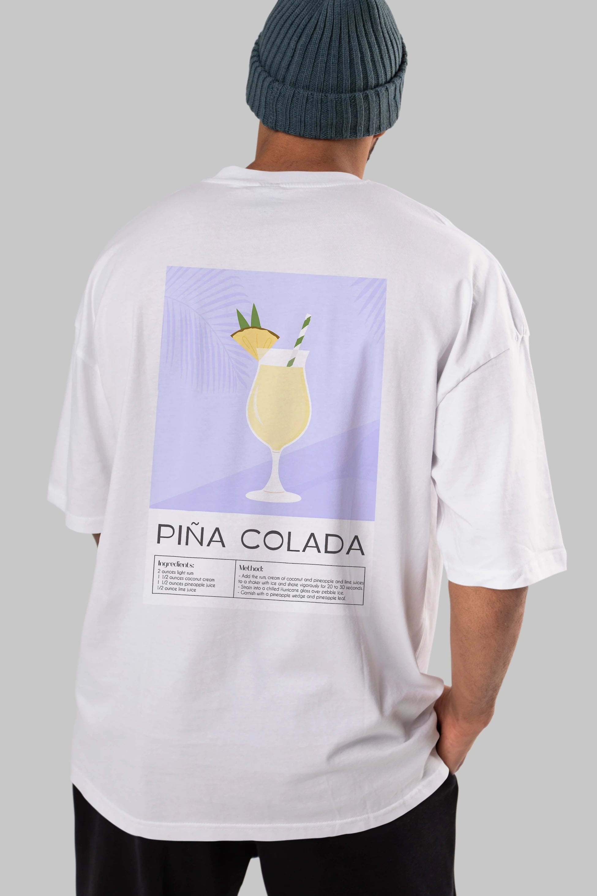 PIna Colada 6 Arka Baskılı Oversize t-shirt Erkek Kadın Unisex %100 Pamuk Bisiklet Yaka tişort