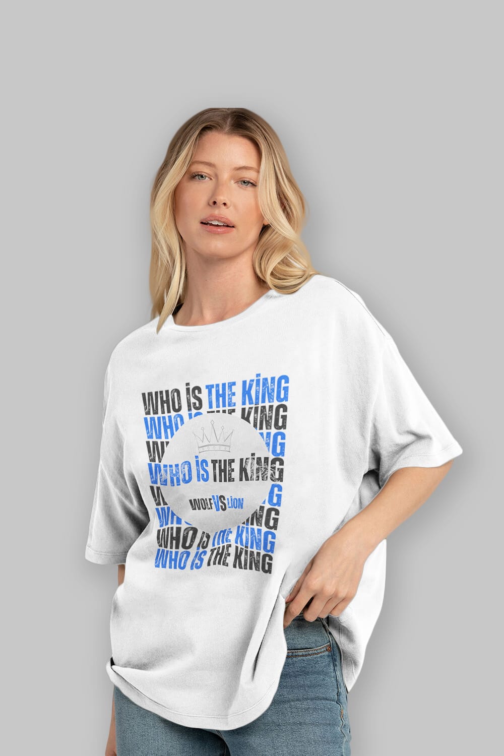 Who Is The King Yazılı Ön Baskılı Oversize t-shirt Erkek Kadın Unisex