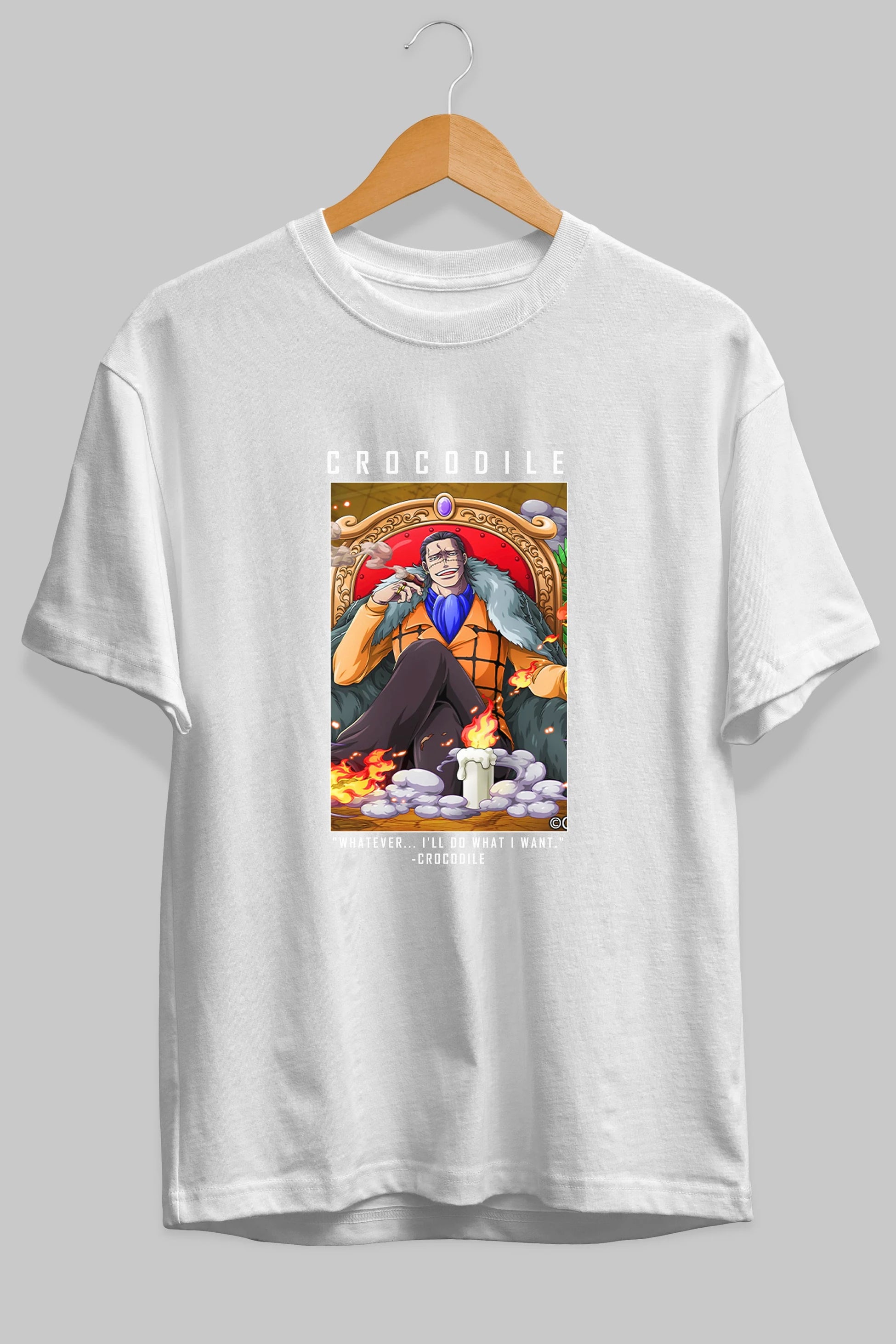 Crocodile Anime Ön Baskılı Oversize t-shirt Erkek Kadın Unisex