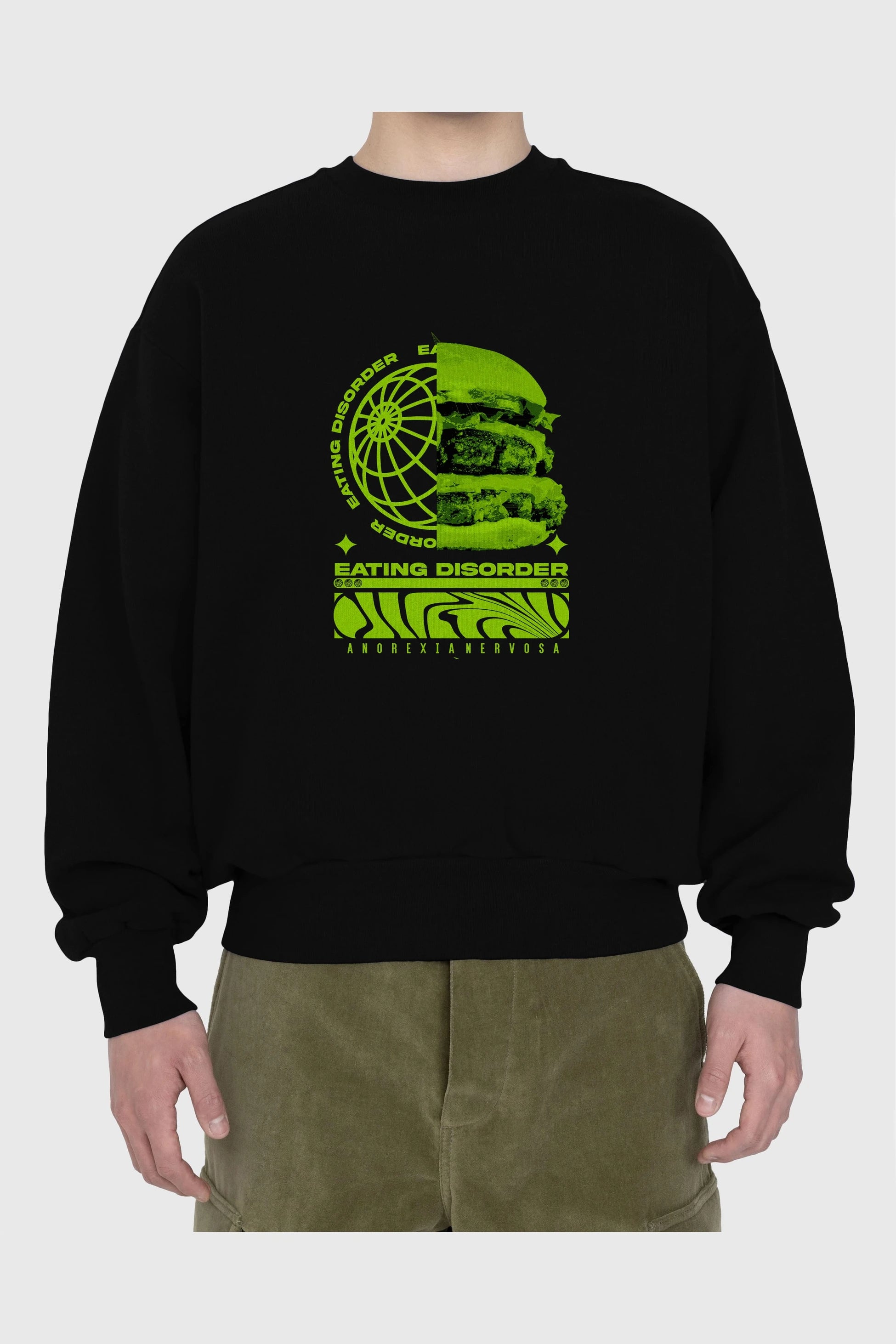 Eating Disorder Ön Baskılı Oversize Sweatshirt Erkek Kadın Unisex