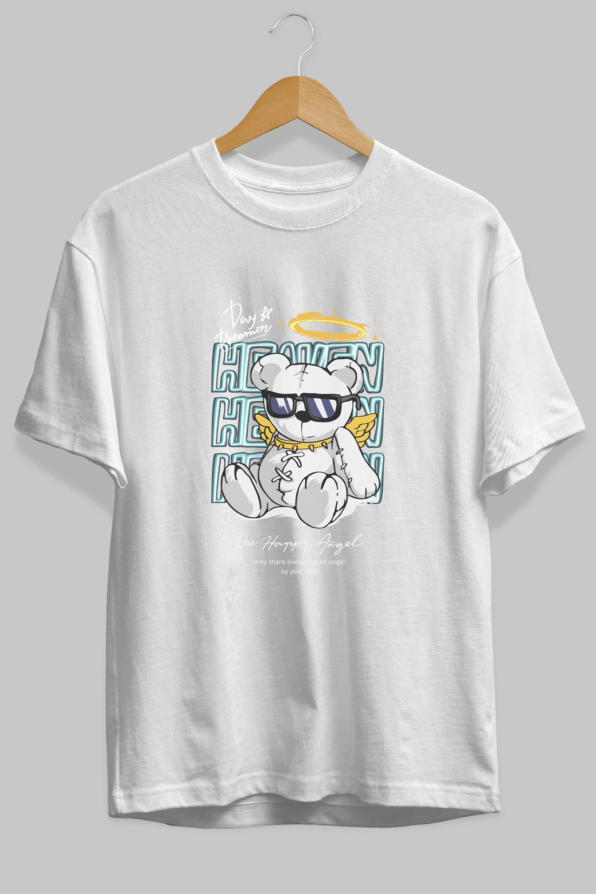Heaven Bear Ön Baskılı Oversize t-shirt Erkek Kadın Unisex