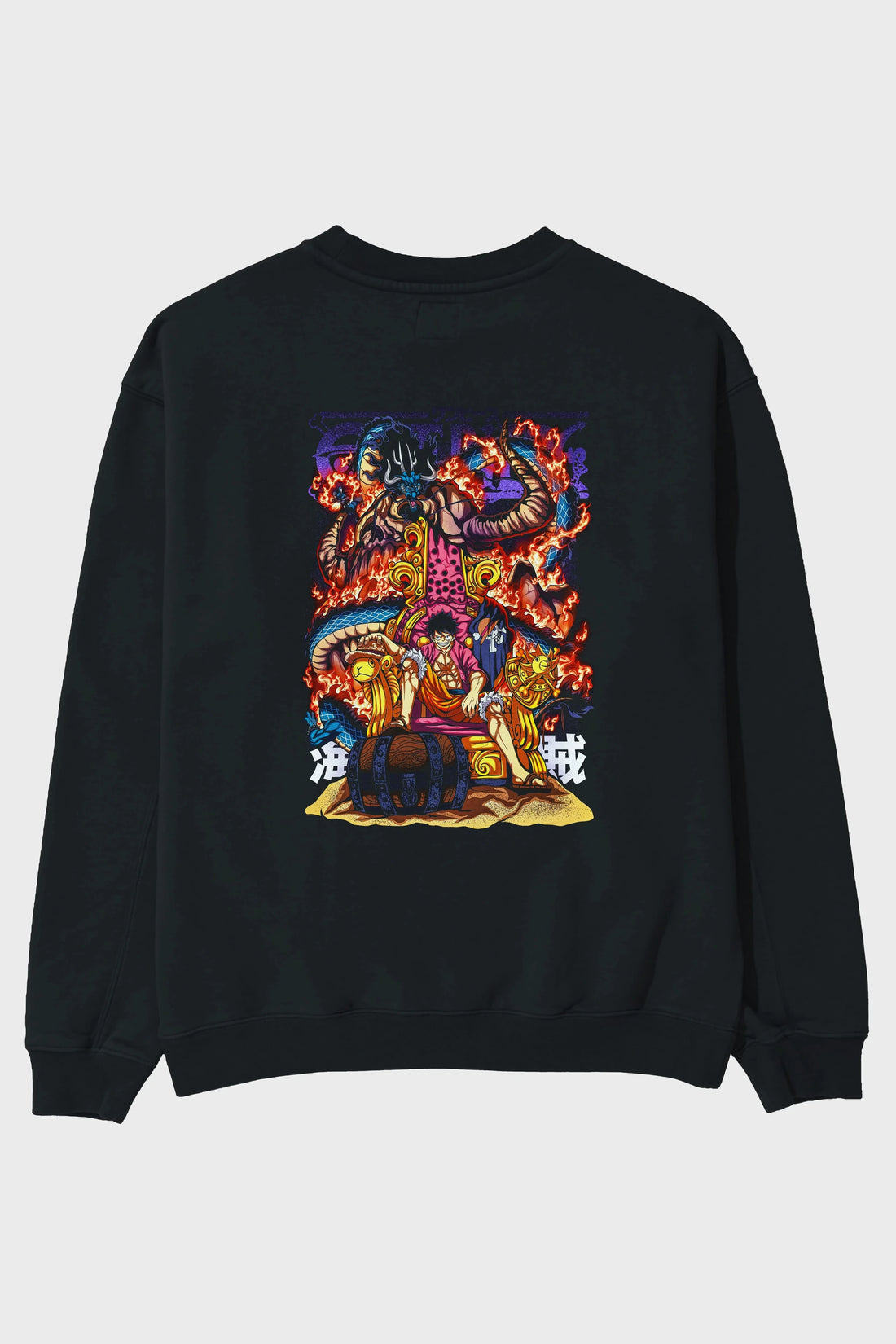 MONKEY D. LUFFY 1 Anime Arka Baskılı Oversize Sweatshirt Erkek Kadın Unisex