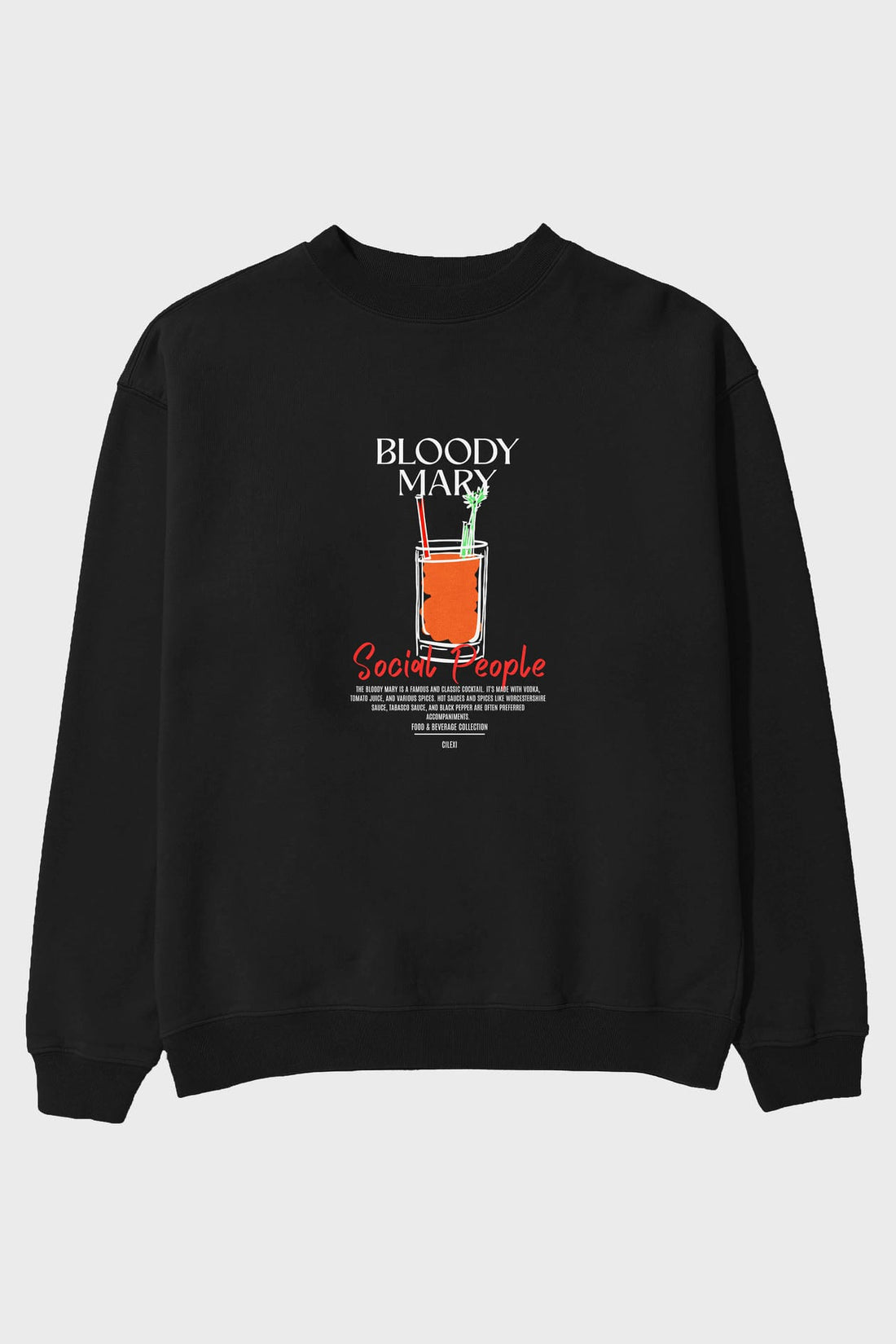 Bloody Mary ön Baskılı Oversize Sweatshirt Erkek Kadın Unisex