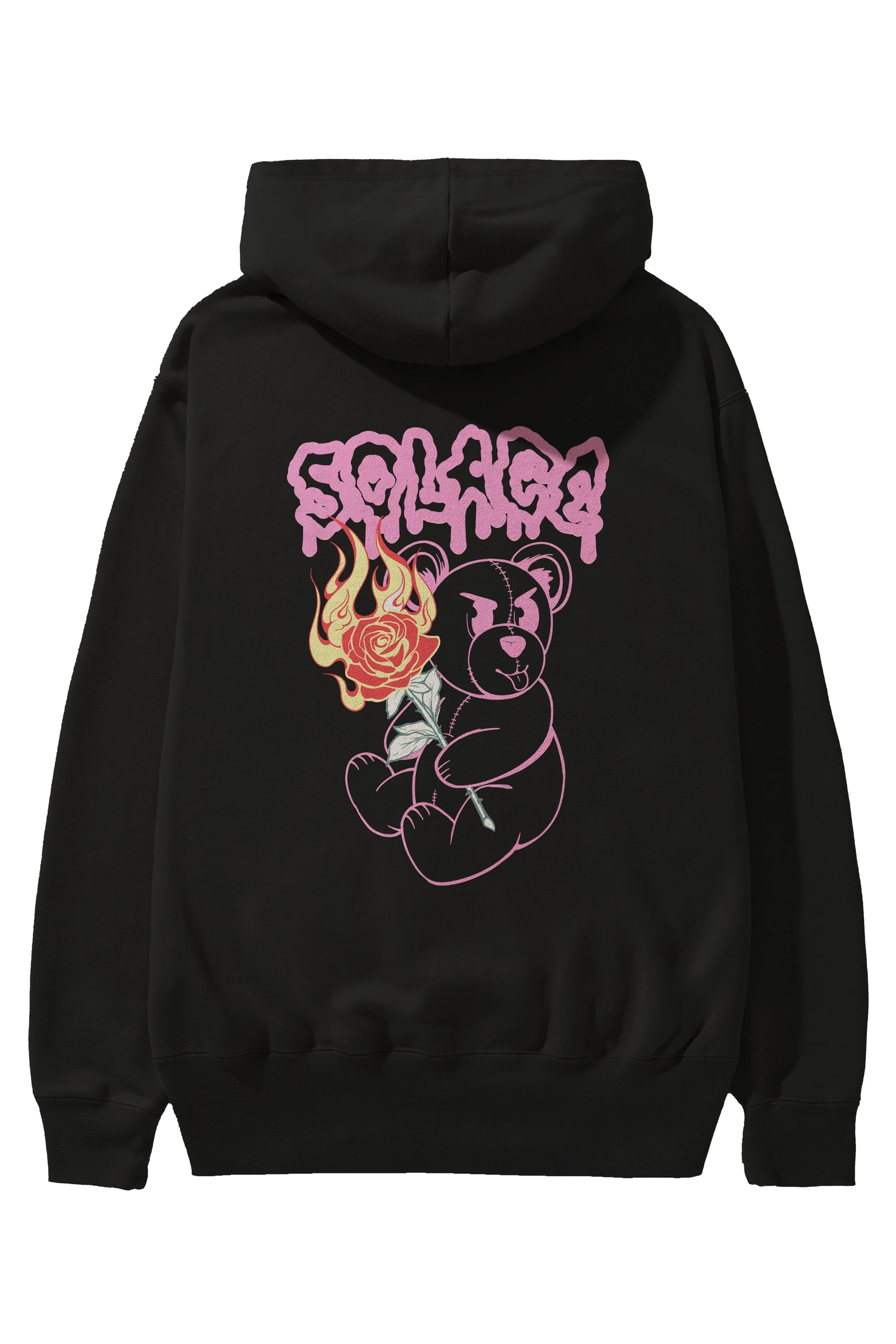 Solage Bear Arka Baskılı Hoodie Oversize Kapüşonlu Sweatshirt Erkek Kadın Unisex