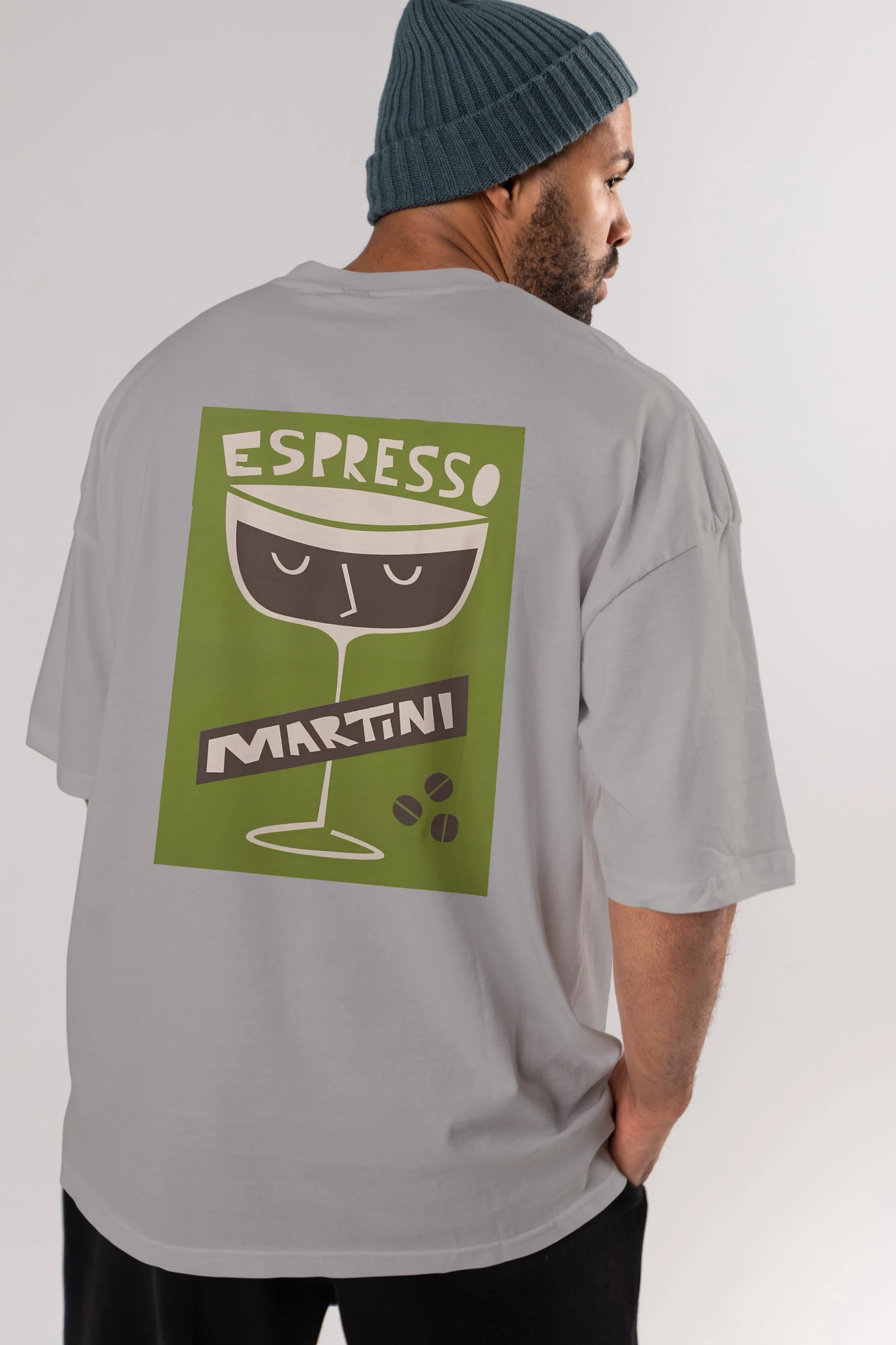 Espresso Martini 2 Arka Baskılı Oversize t-shirt Erkek Kadın Unisex %100 Pamuk Bisiklet Yaka tişort