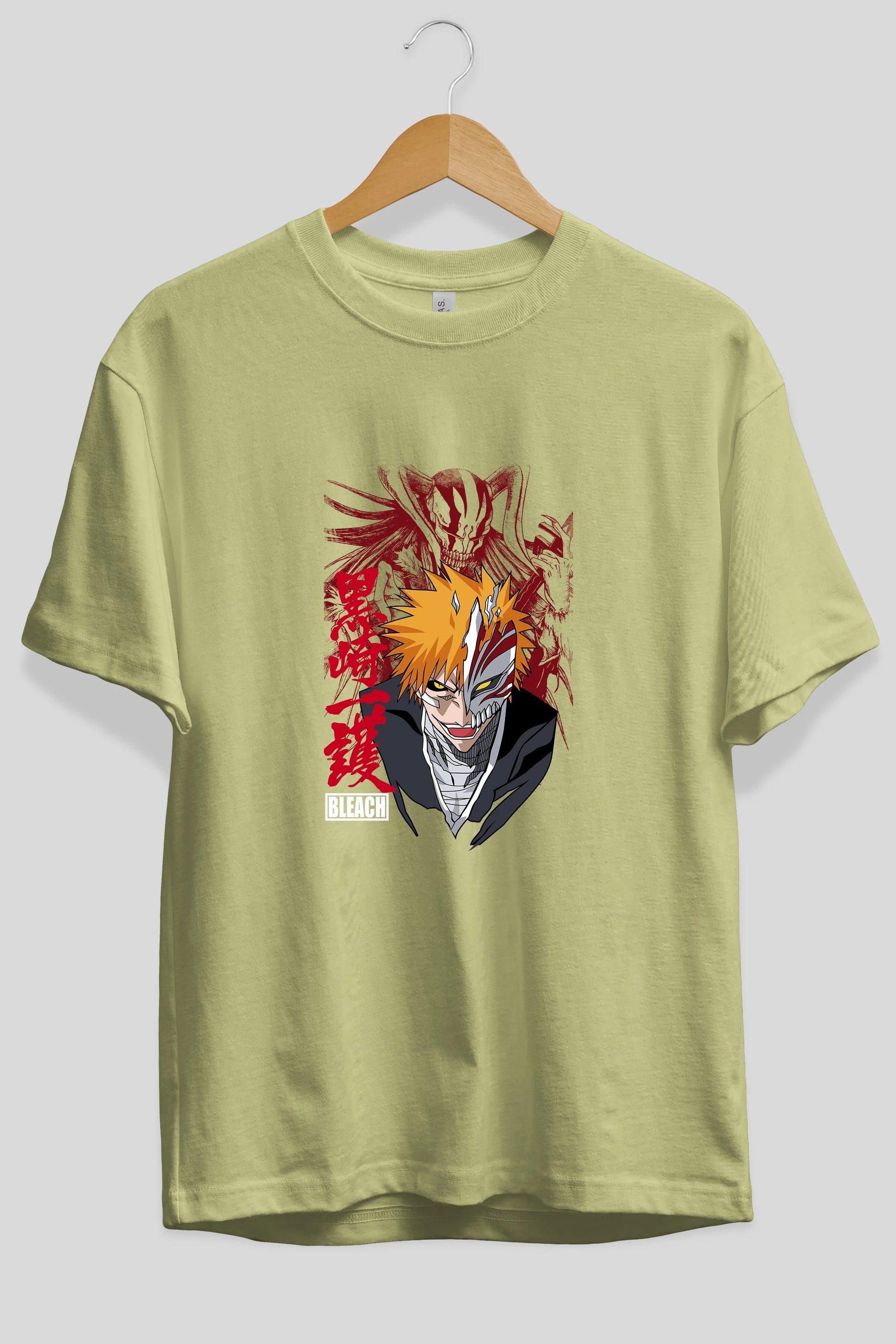 ICHIGO KUROSAKI VIZARD Anime Ön Baskılı Oversize t-shirt %100 pamuk Erkek Kadın Unisex