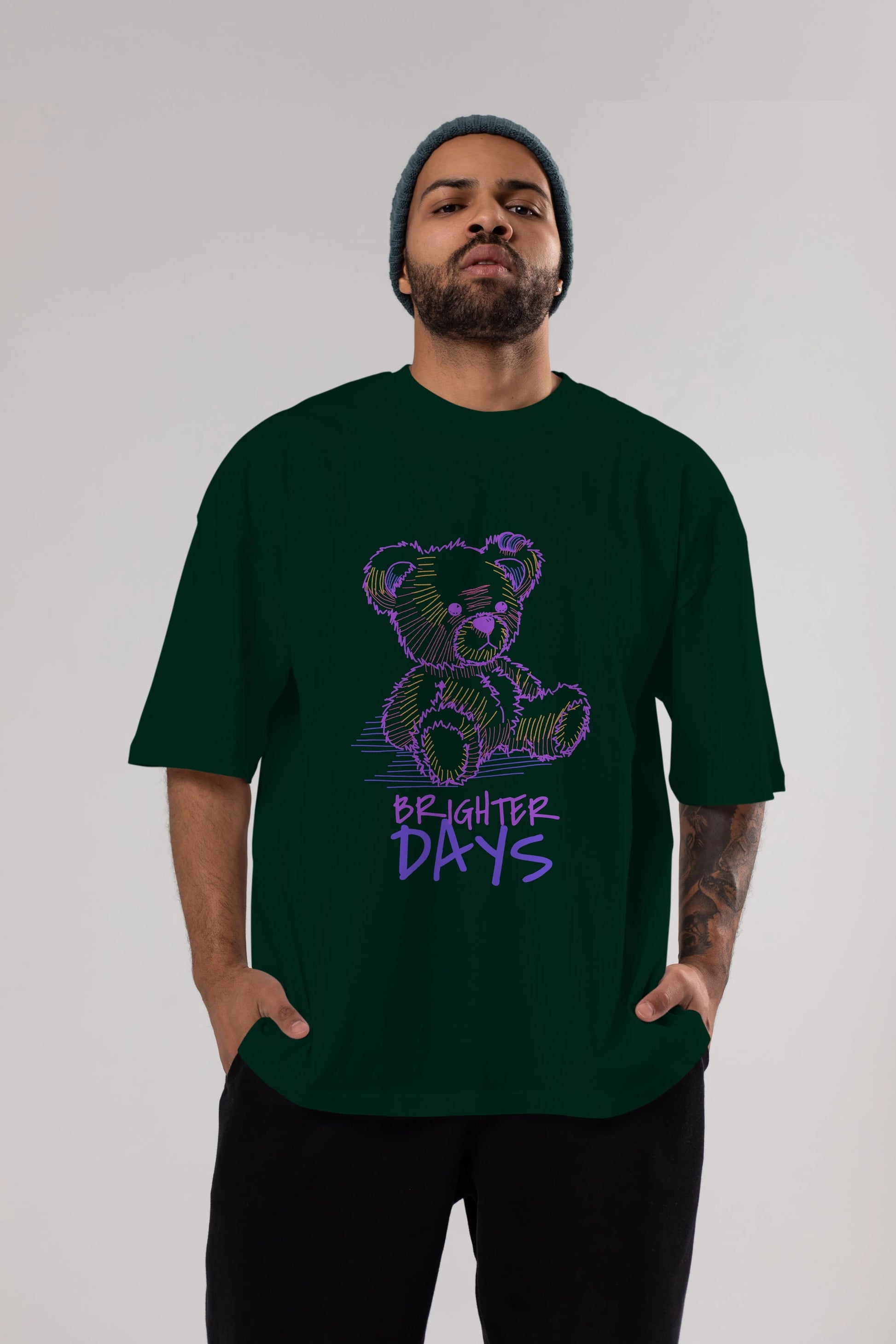 Brighter Days Ön Baskılı Oversize t-shirt Erkek Kadın Unisex
