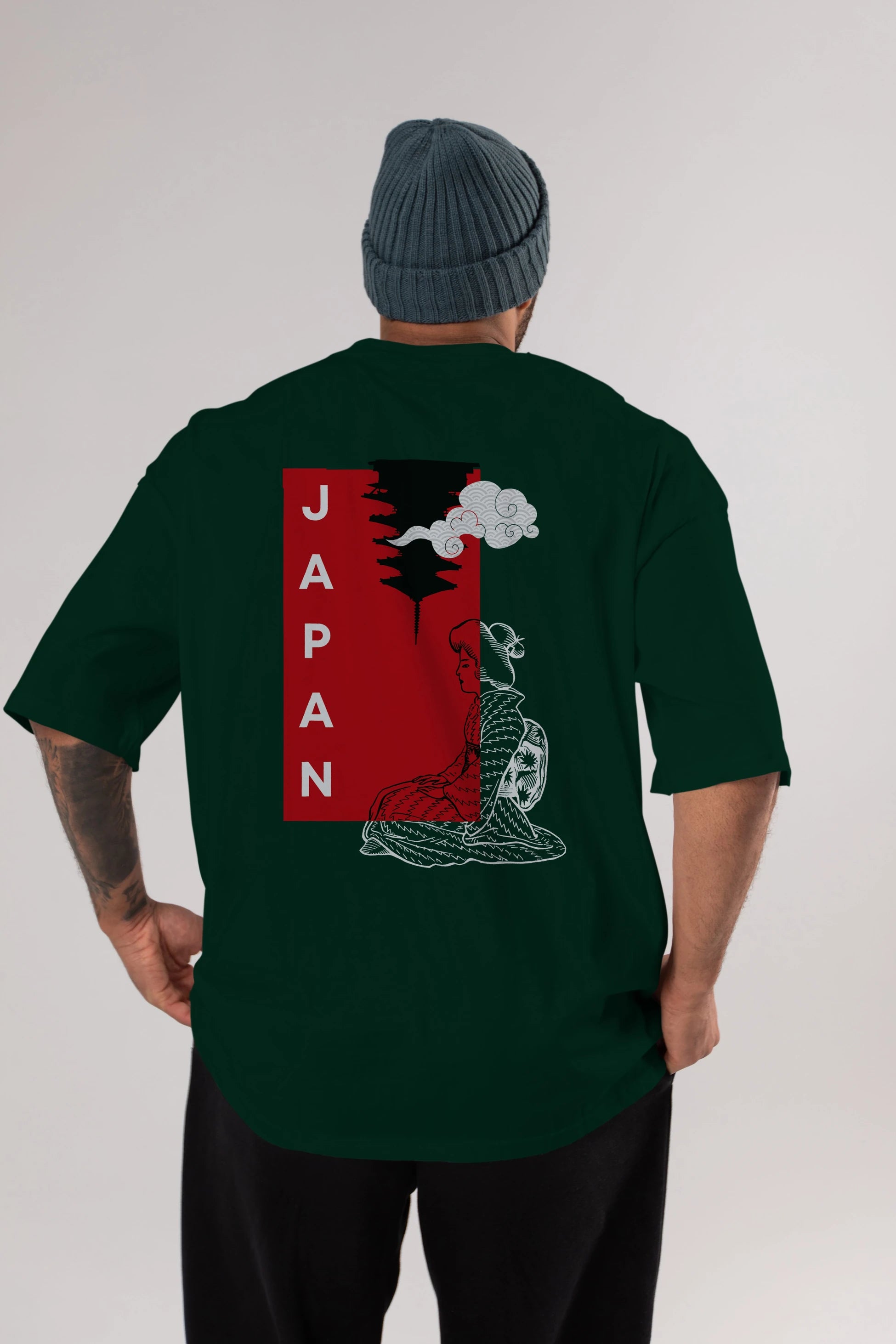 Japan Yazılı Streetwear Arka Baskılı Oversize t-shirt Erkek Kadın Unisex
