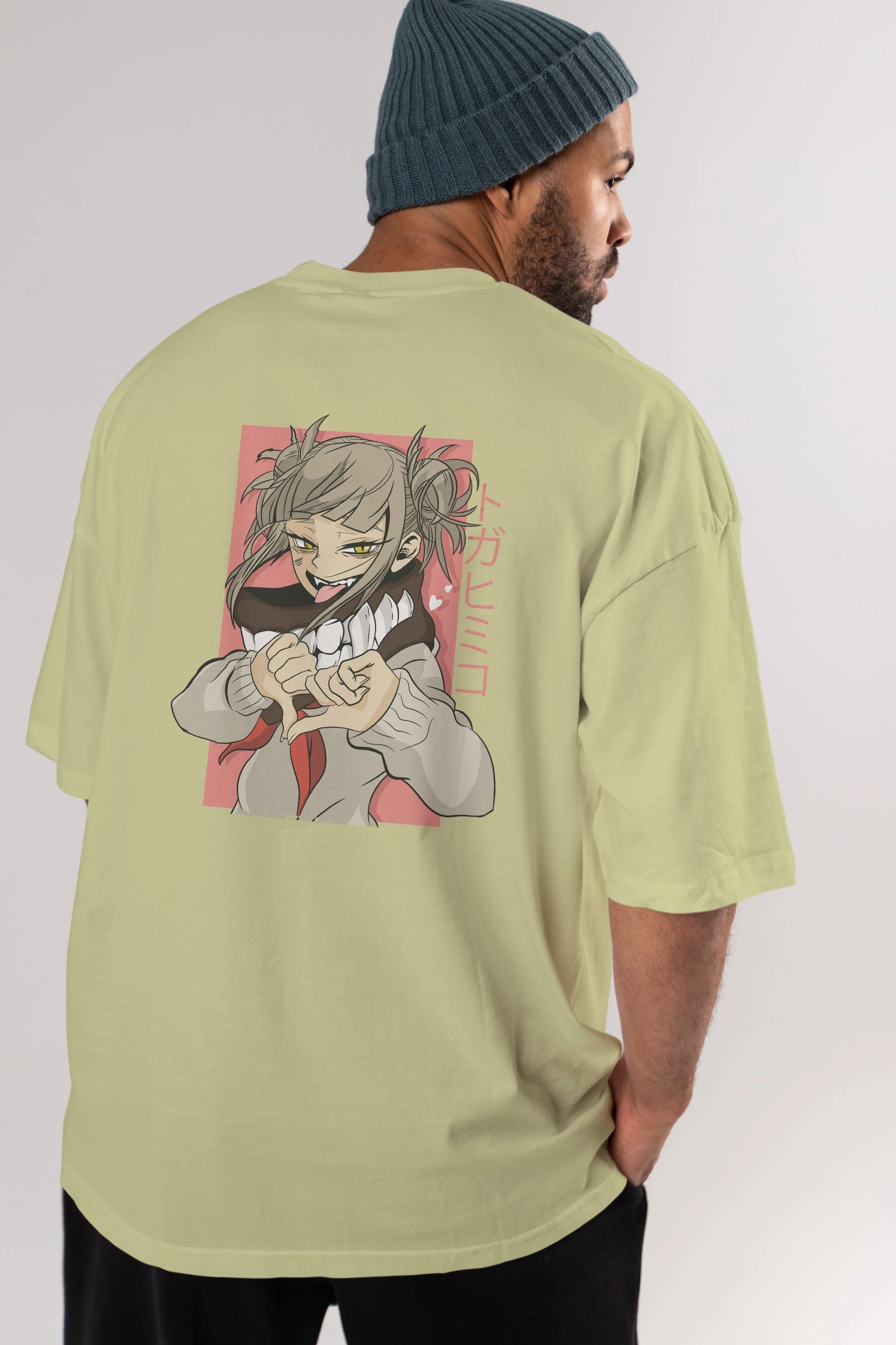 Himiko Toga Anime Arka Baskılı Oversize t-shirt Erkek Kadın Unisex