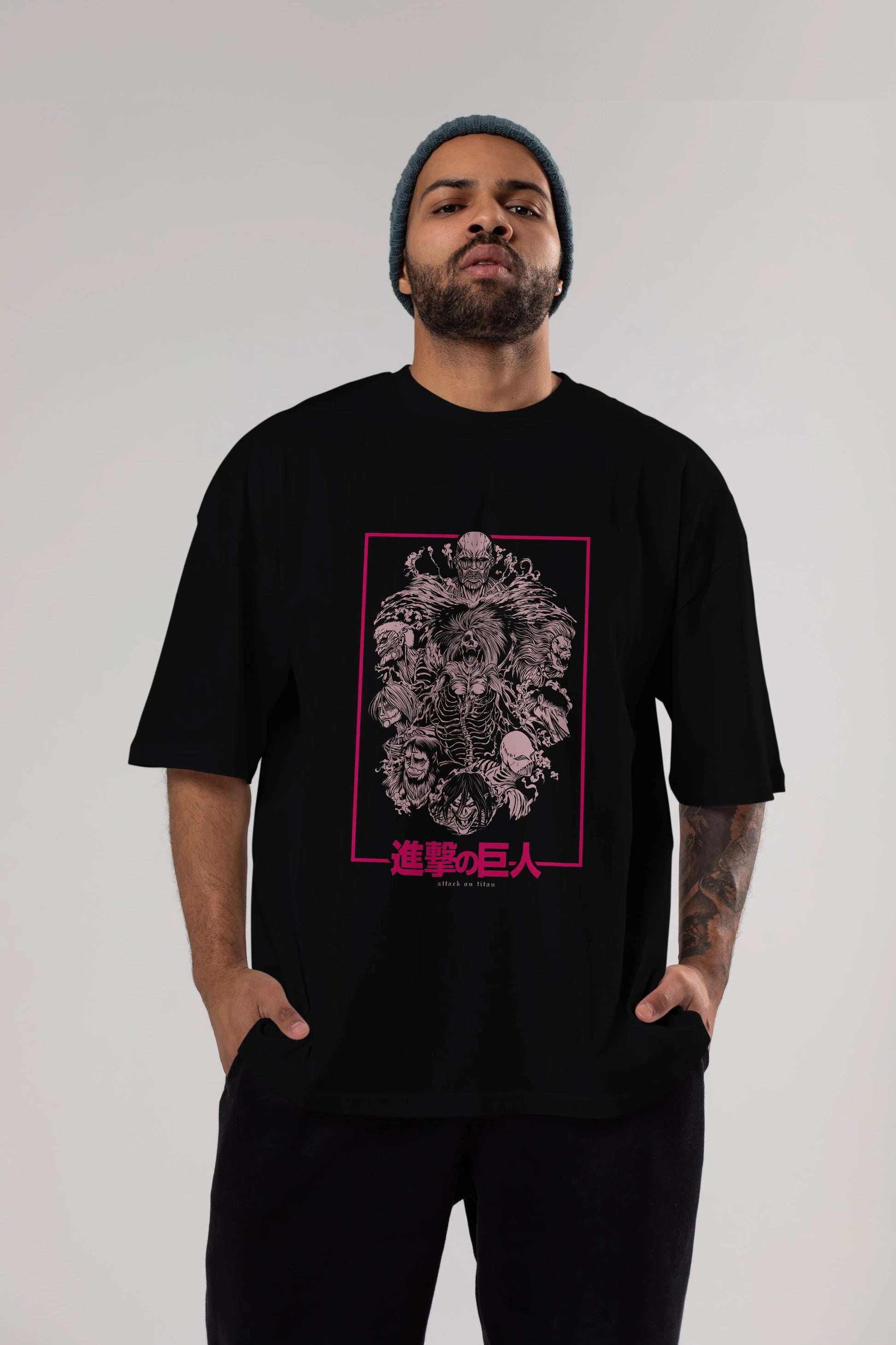 ATTACK ON TITANS Anime Ön Baskılı Oversize t-shirt %100 pamuk Erkek Kadın Unisex