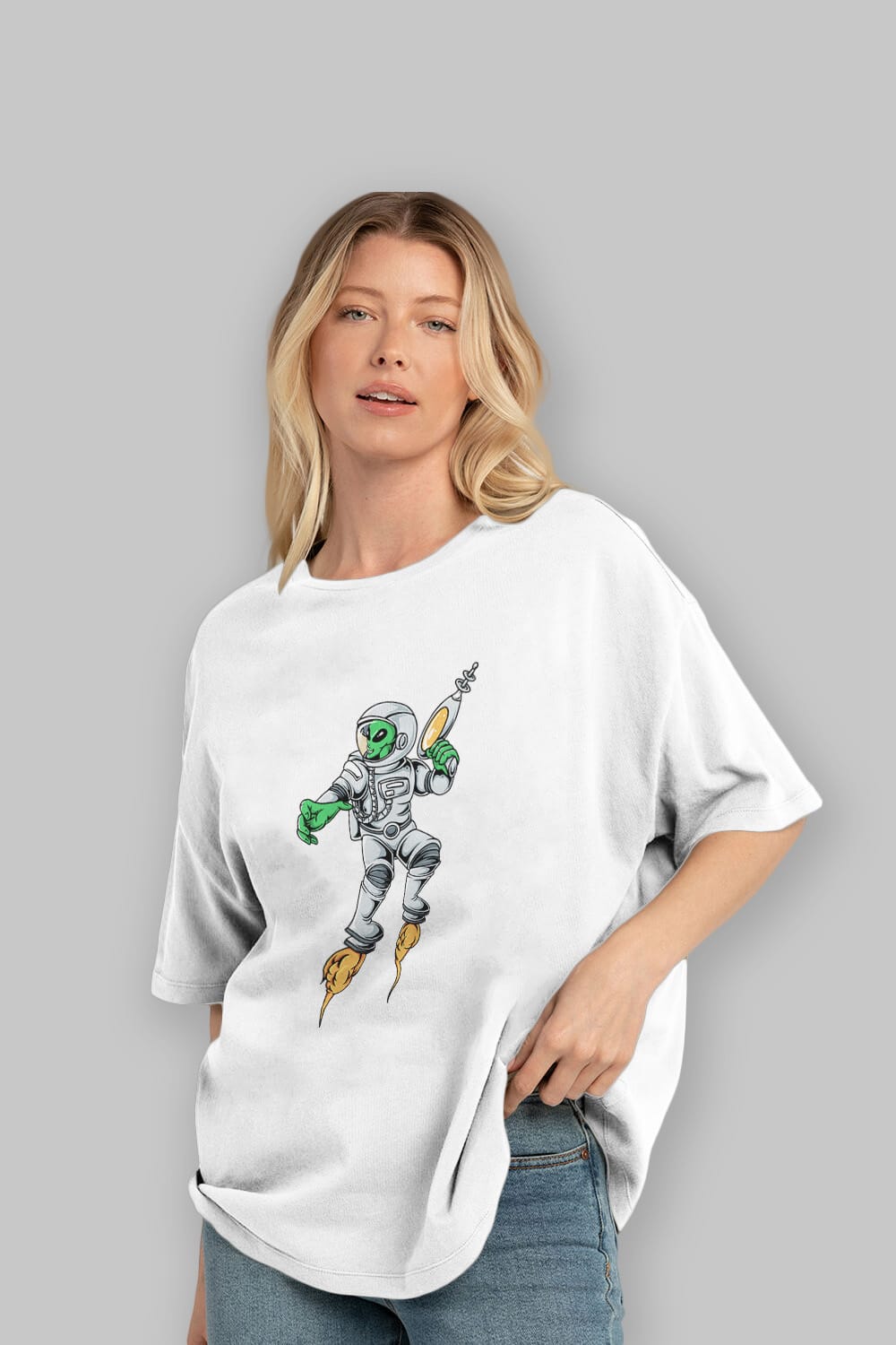Alien Wars Ön Baskılı Oversize t-shirt Erkek Kadın Unisex
